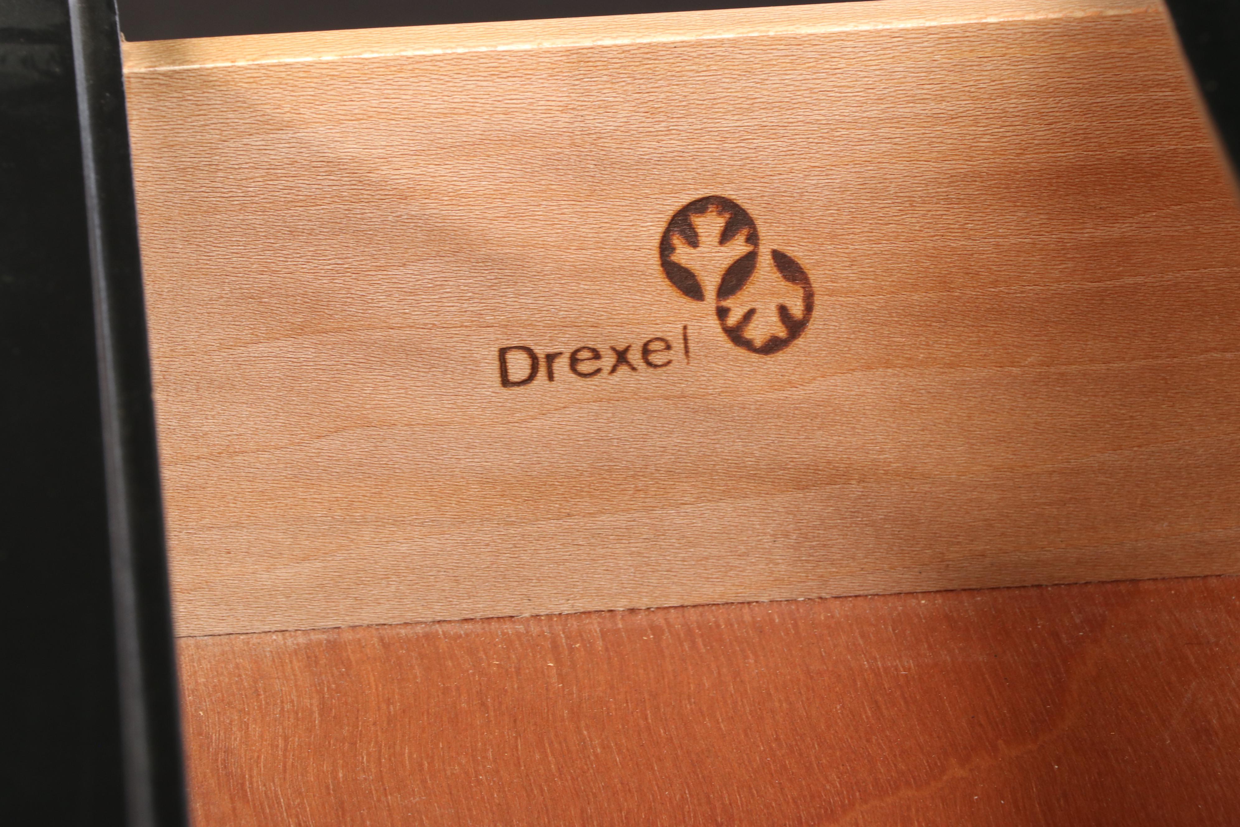 Drexel "Et Cetera" Chinoiserie Ebonized and Parcel Gilt Chest of Drawers