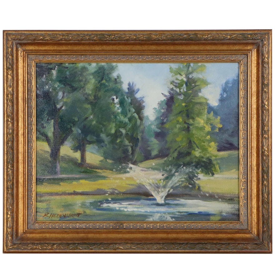 Robert Hebenstreit Landscape Oil Painting "Fountain"