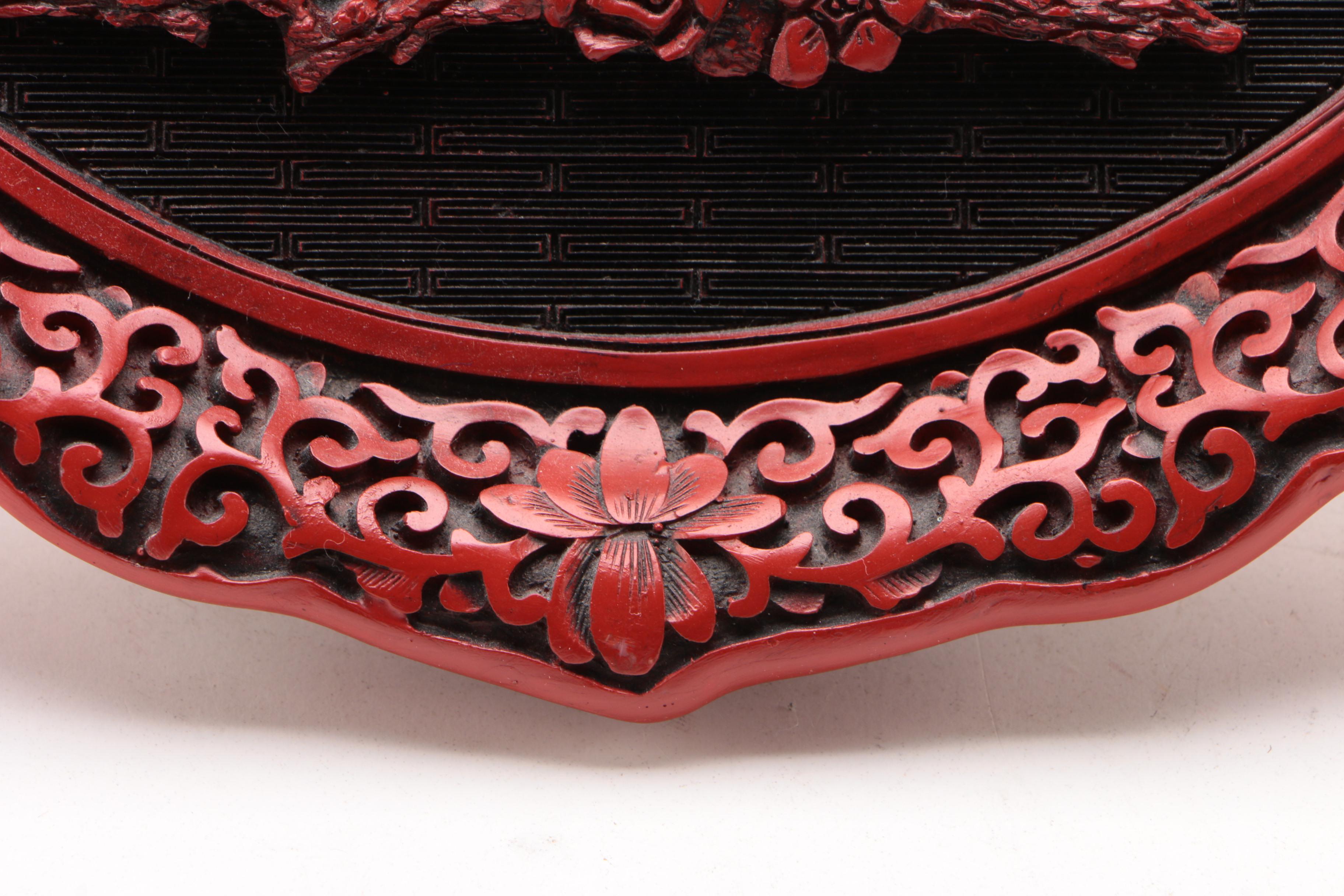 Museum of Oriental Antiquities "The Sense of Touch" Cinnabar Style Resin Plate