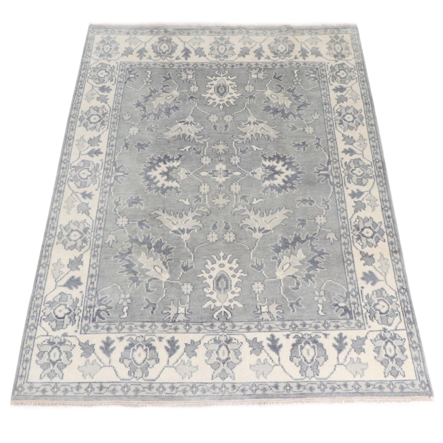 7'8 x 10'1 Hand-Knotted Indo-Turkish Oushak Rug