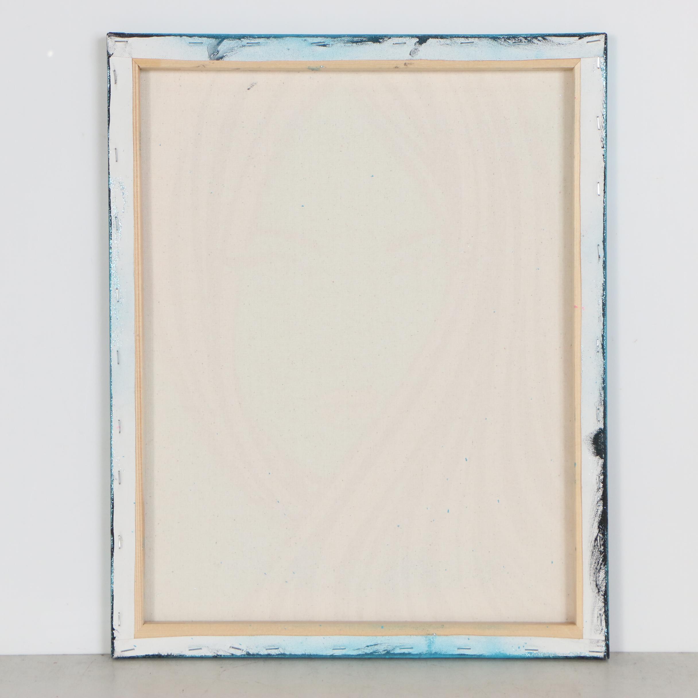 Pop Art Style Acrylic Painting of a Woman, 21st Century