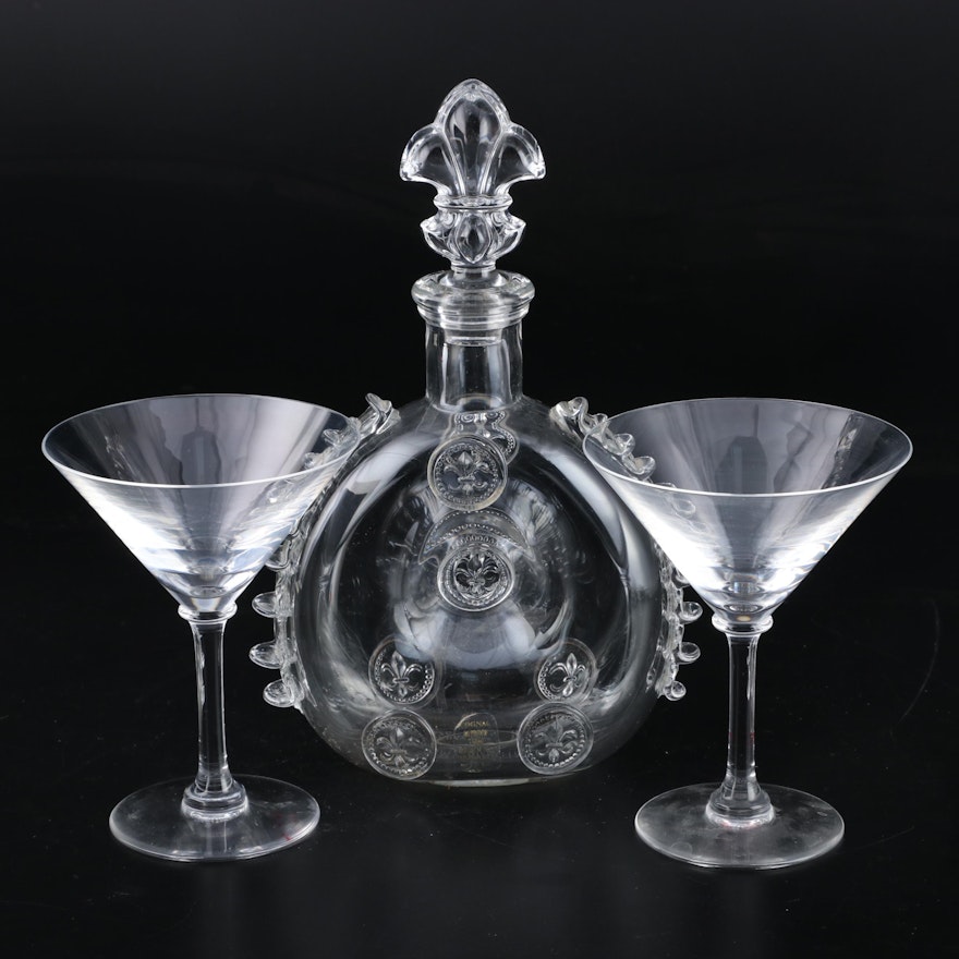 Baccarat for Remy Martin Crystal Decanter and Martini Glasses
