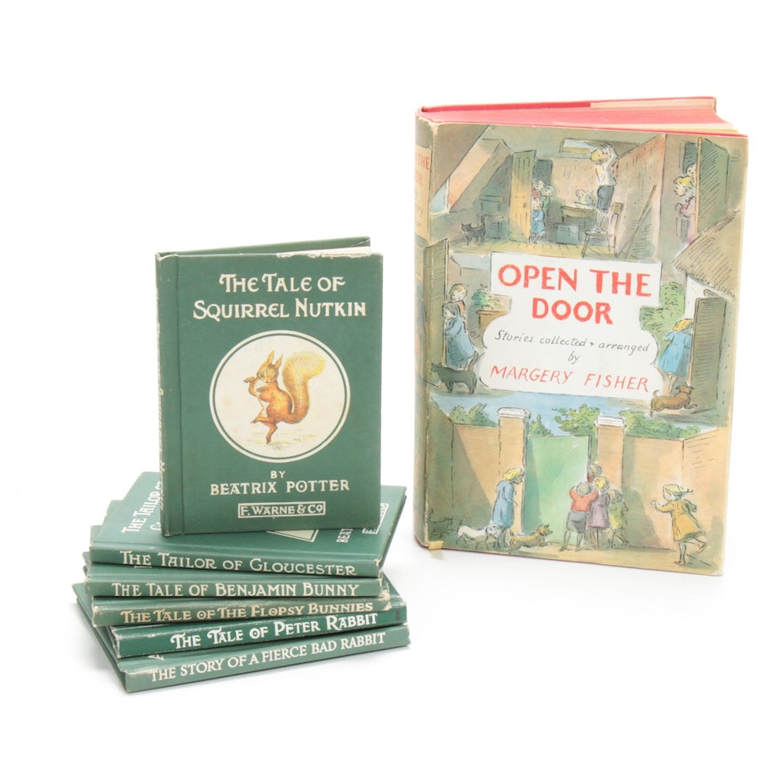 Signed "Open the Door" by Margery Fisher with Beatrix Potter Books