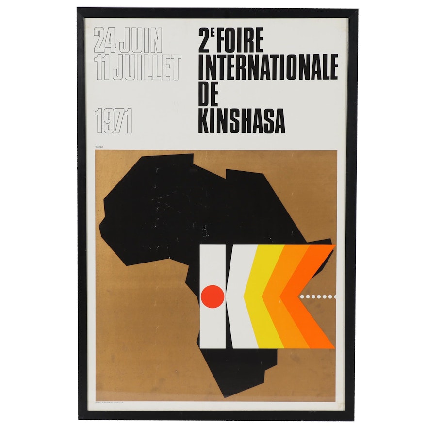 Lithograph Poster "2e Foire Internationale de Kinshasa", 1971
