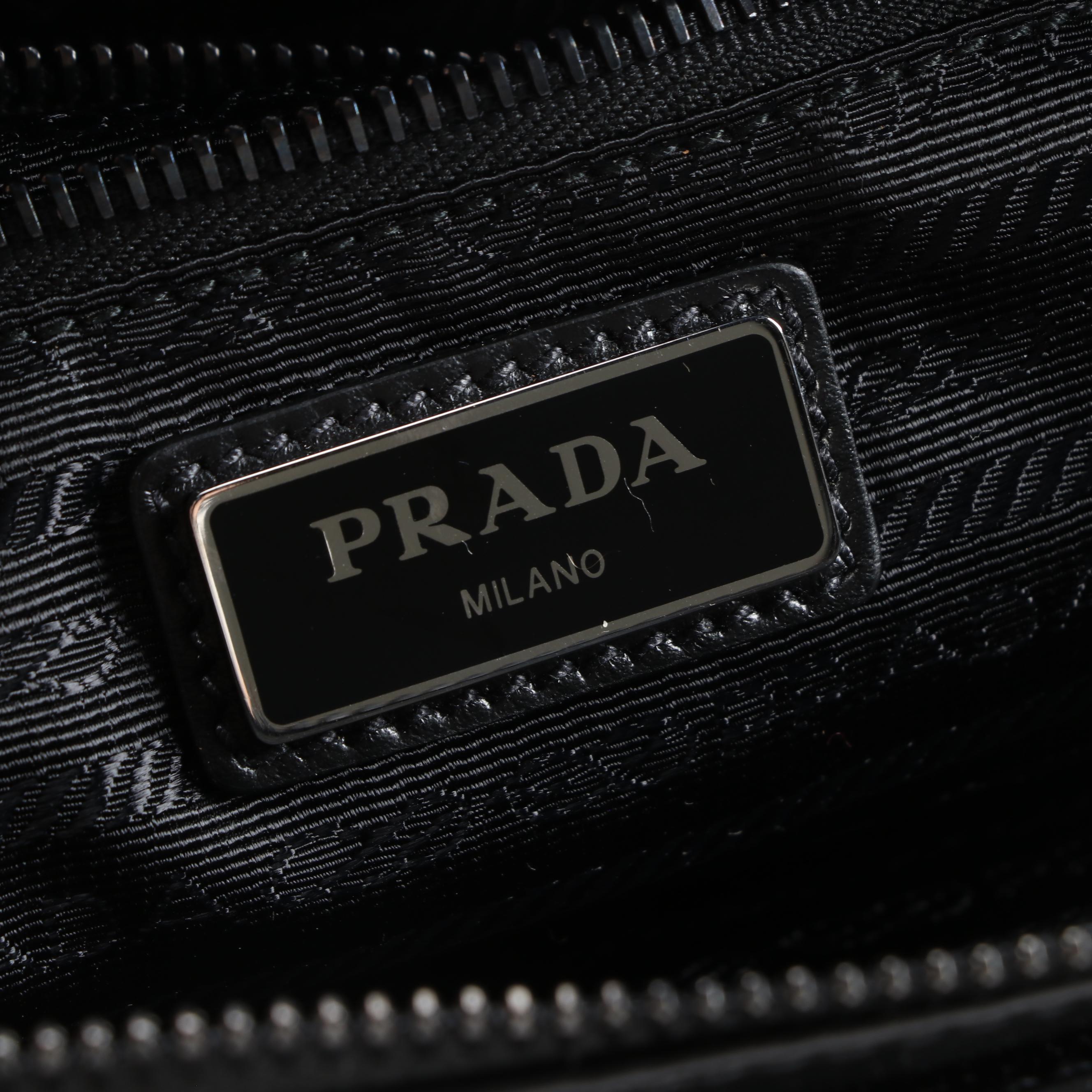 Prada Comic Belt Bag in Black Leather and Tessuto