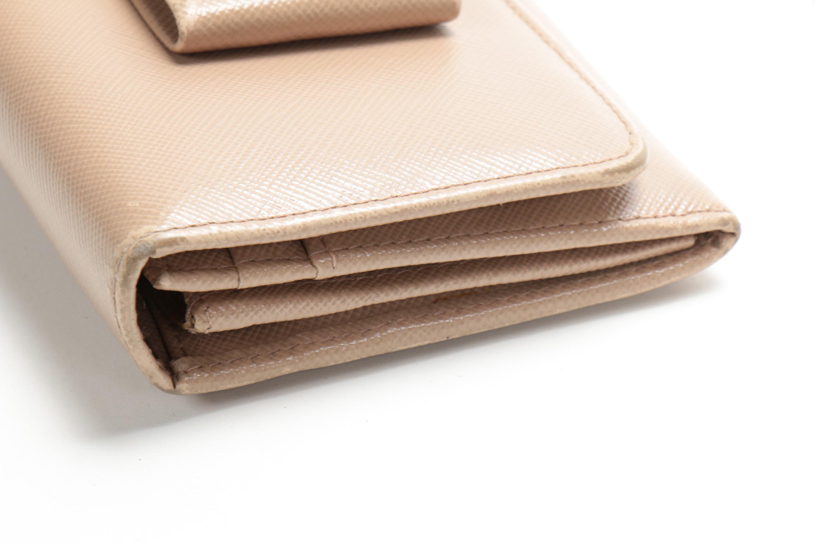 Prada Saffiano Bow Continental Wallet
