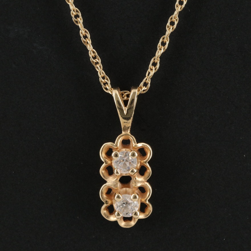 14K Diamond Pendant Necklace