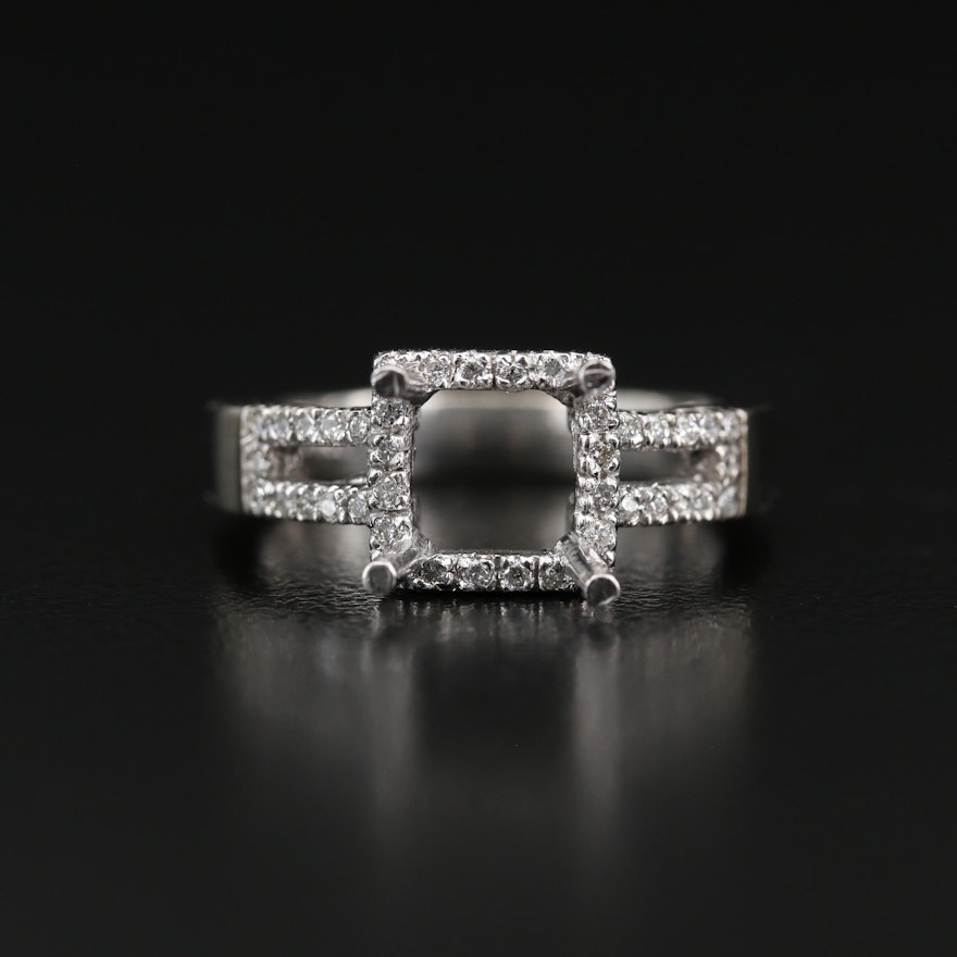 14K Diamond Semi-Mount Ring