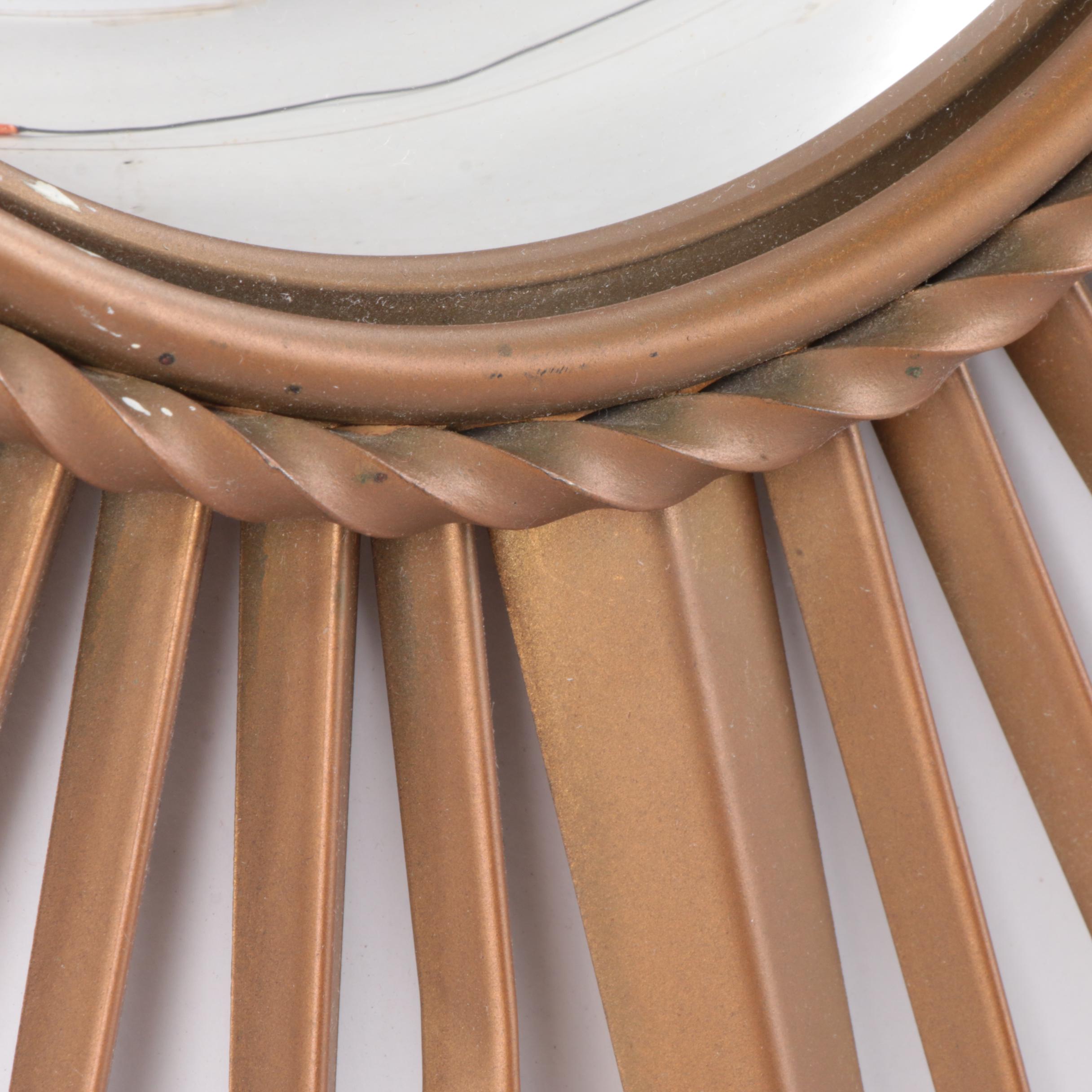 Chaty Vallauris Sunburst Fish Eye Wall Mirror, Mid to Late 20th Century