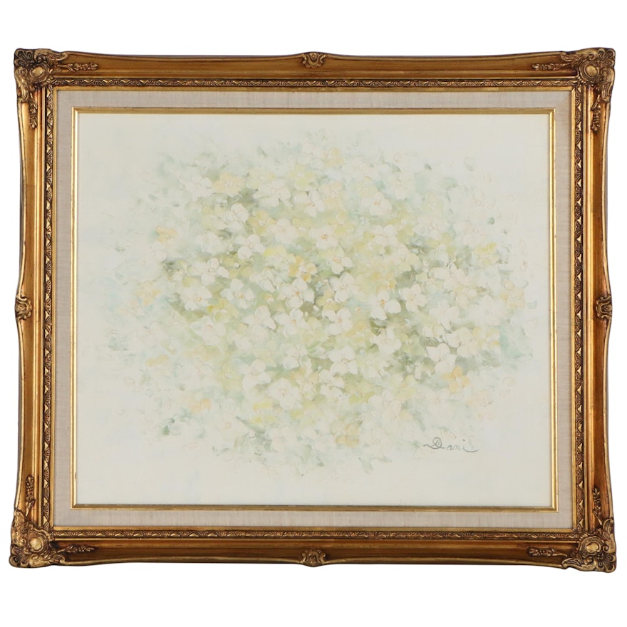 Floral Oil Painting, Late 20th Century