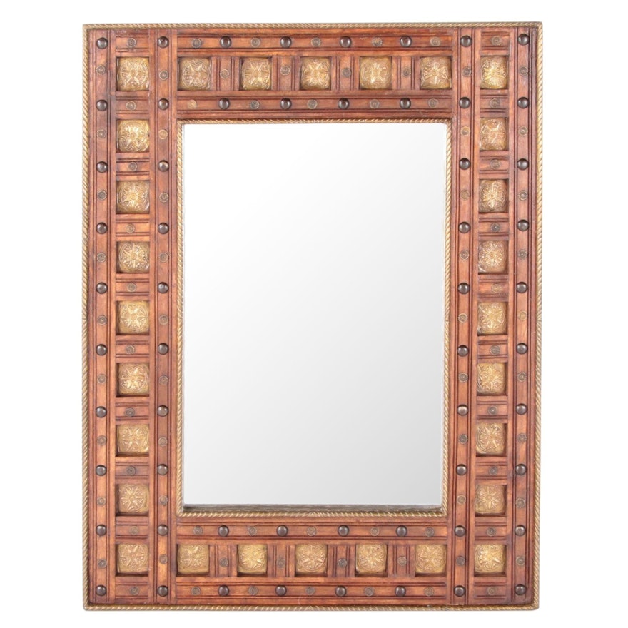 Coffered Wood Wall Mirror