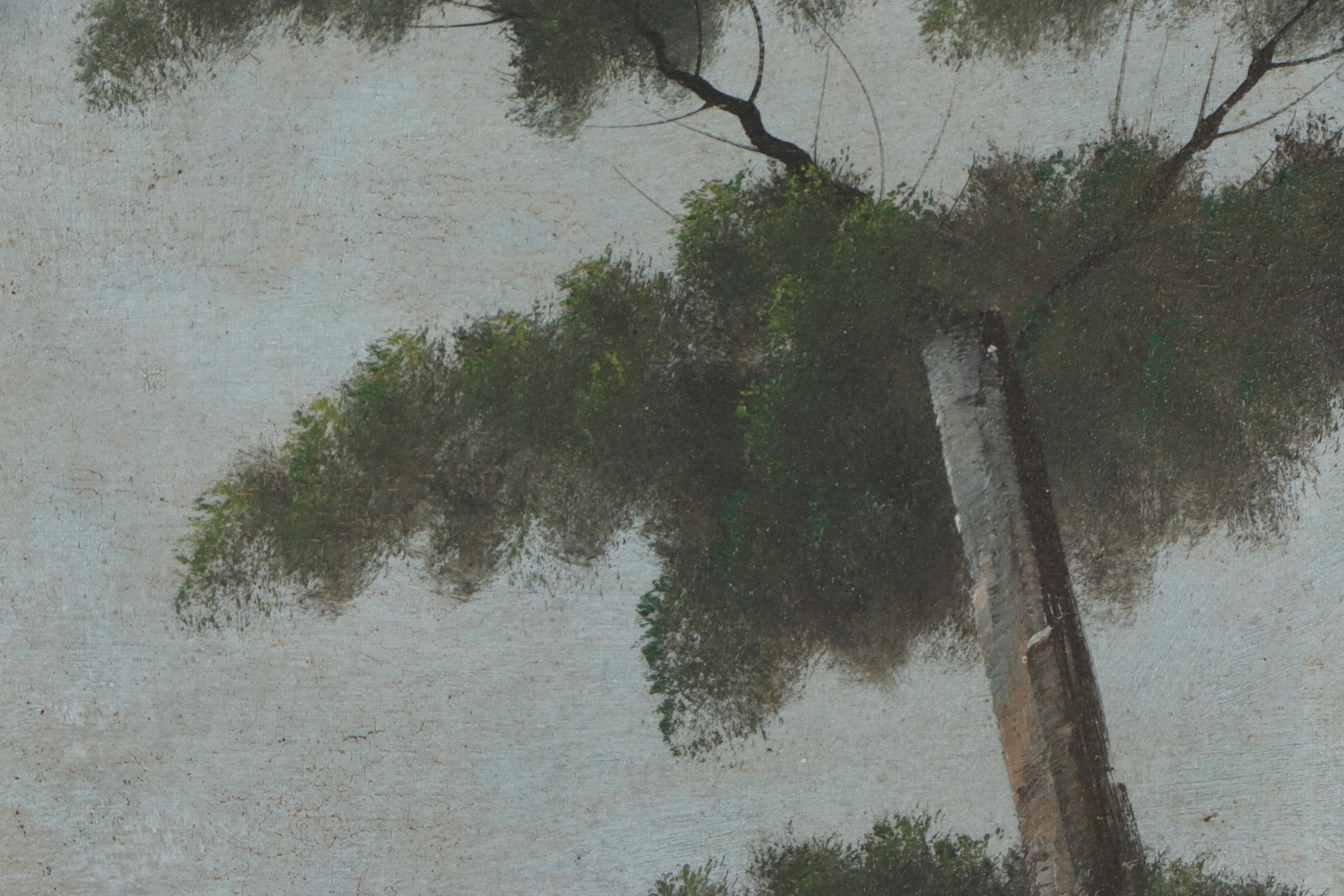 William A. Bixler Landscape Oil Painting "Rileys Old Swimming Hole"