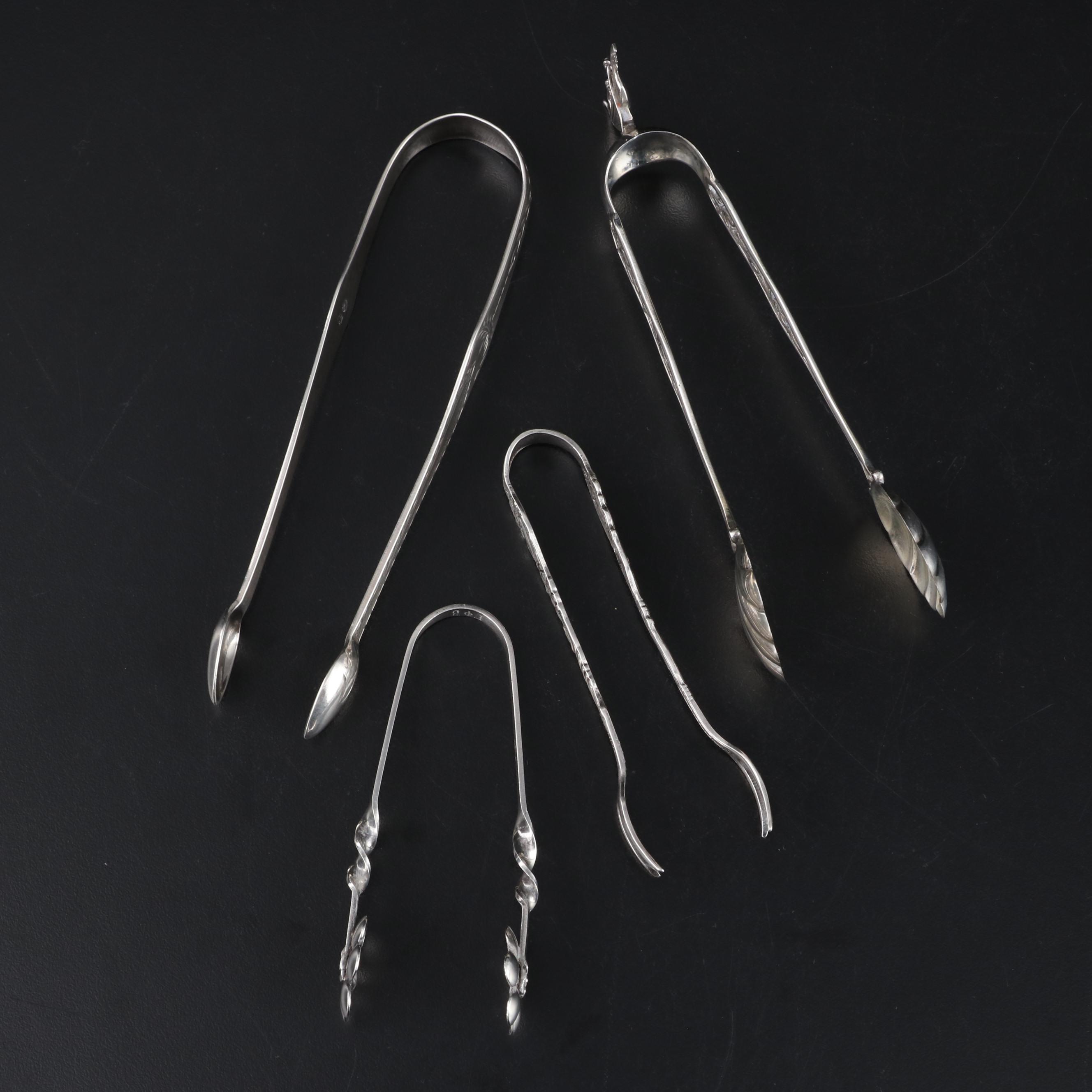 18th Century John Robertson I Sterling and Other Sugar Tongs