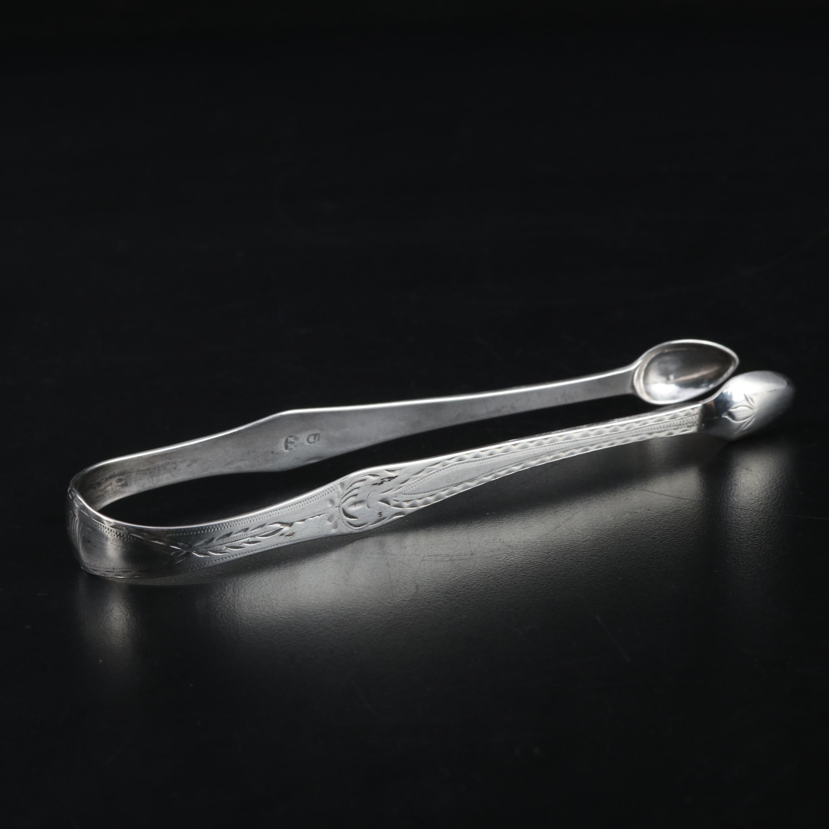 18th Century John Robertson I Sterling and Other Sugar Tongs