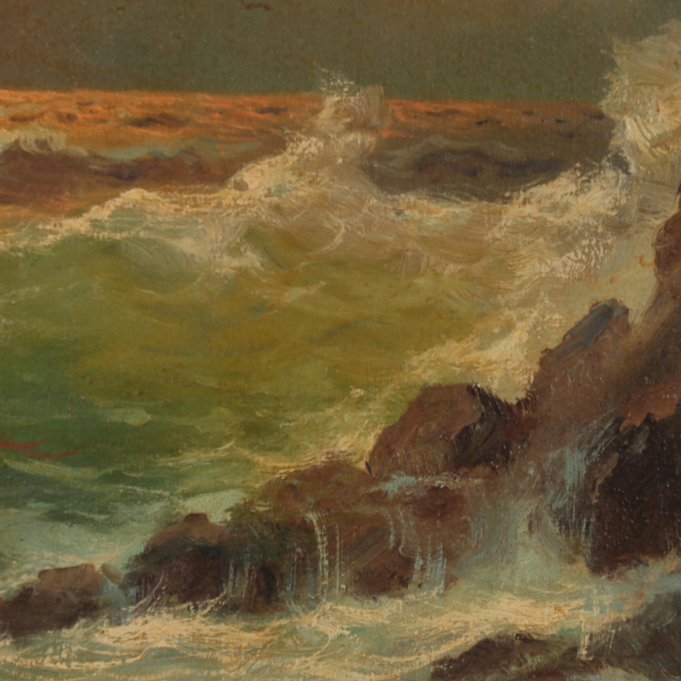 M. Rinaldi Seascape Oil Painting, 20th Century