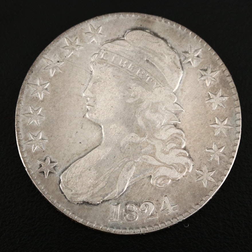 1824 Capped Bust Silver Half Dollar