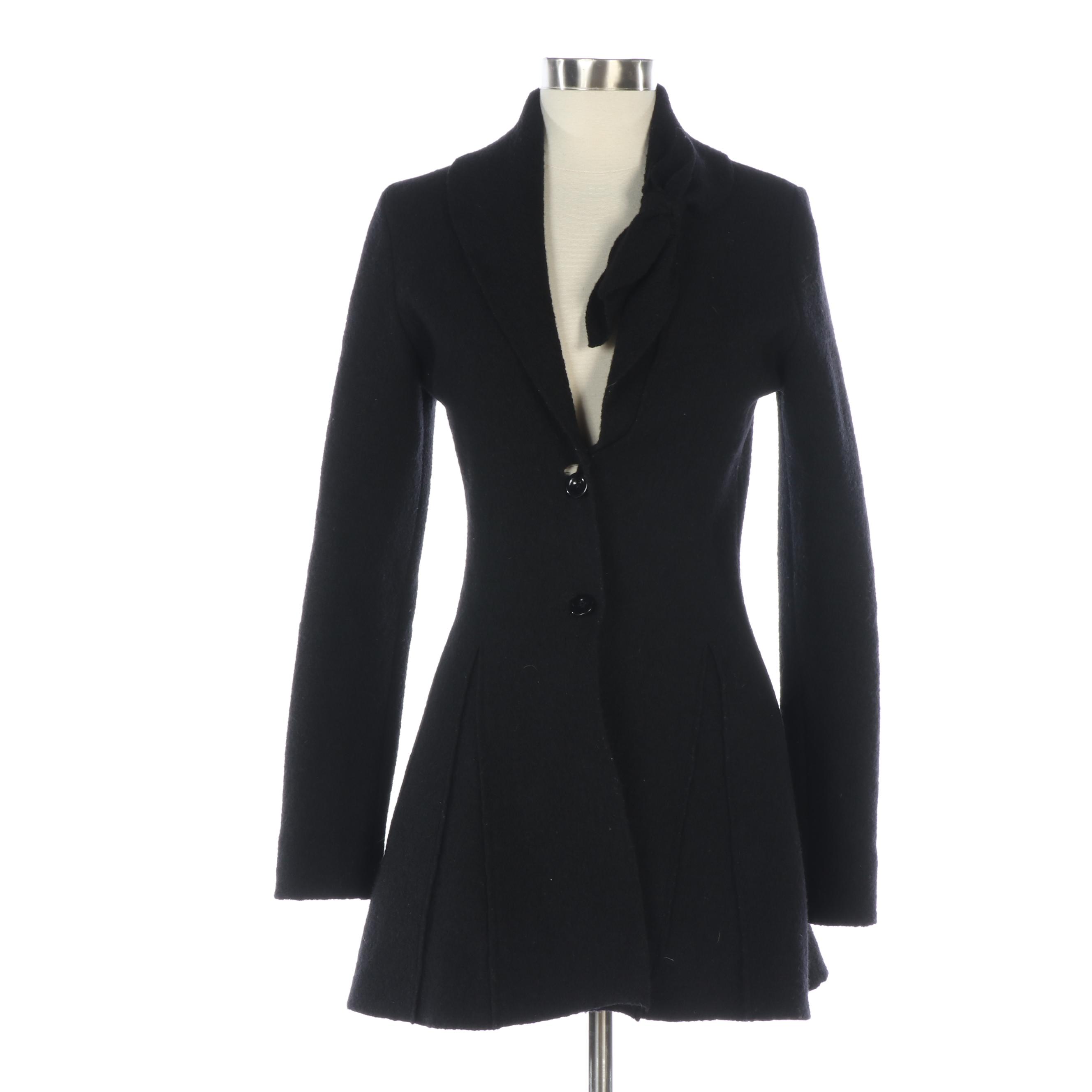Phard Jeans and Eva Tralala Paris Black Microfiber and Wool Button-Front Coats