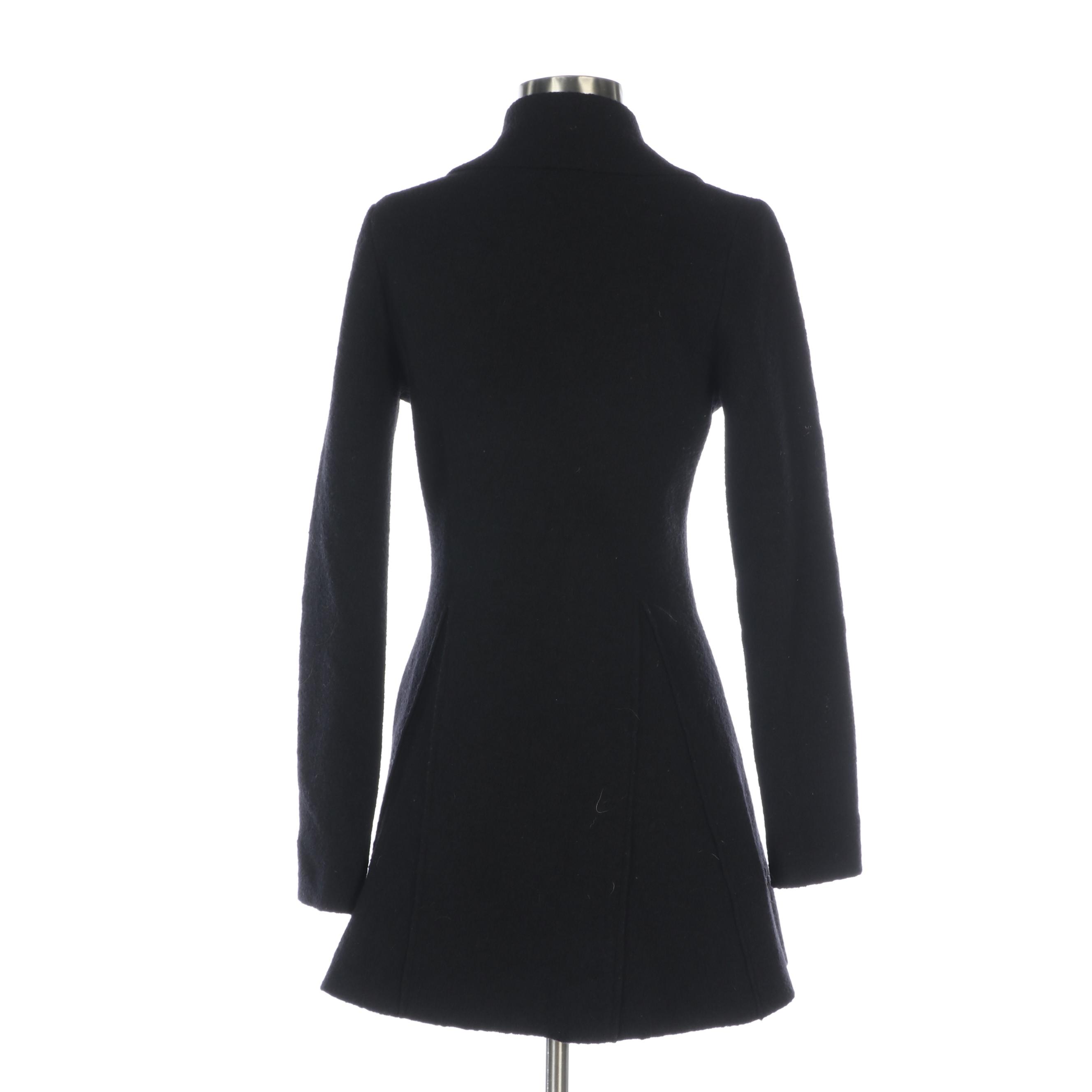 Phard Jeans and Eva Tralala Paris Black Microfiber and Wool Button-Front Coats