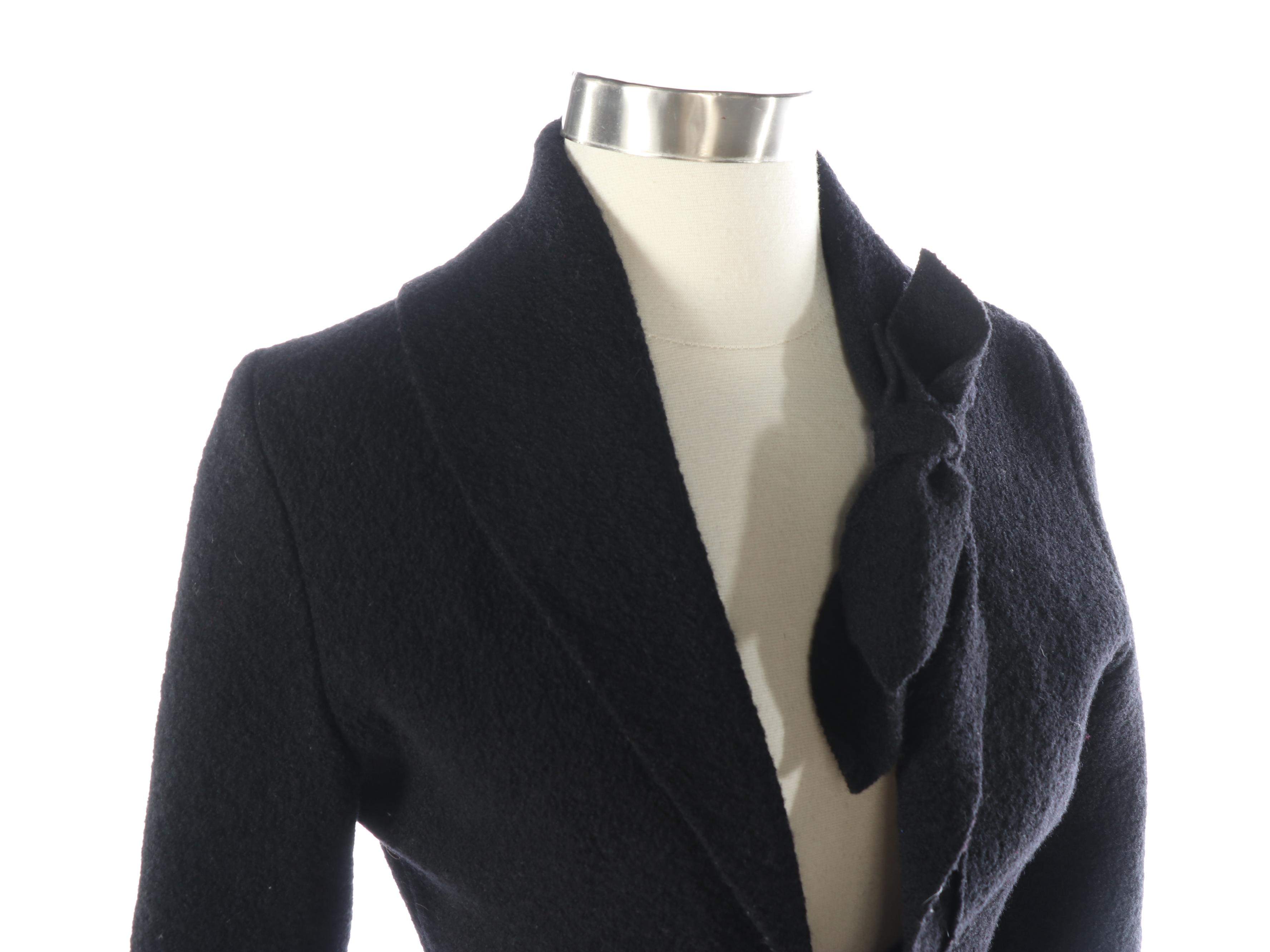 Phard Jeans and Eva Tralala Paris Black Microfiber and Wool Button-Front Coats