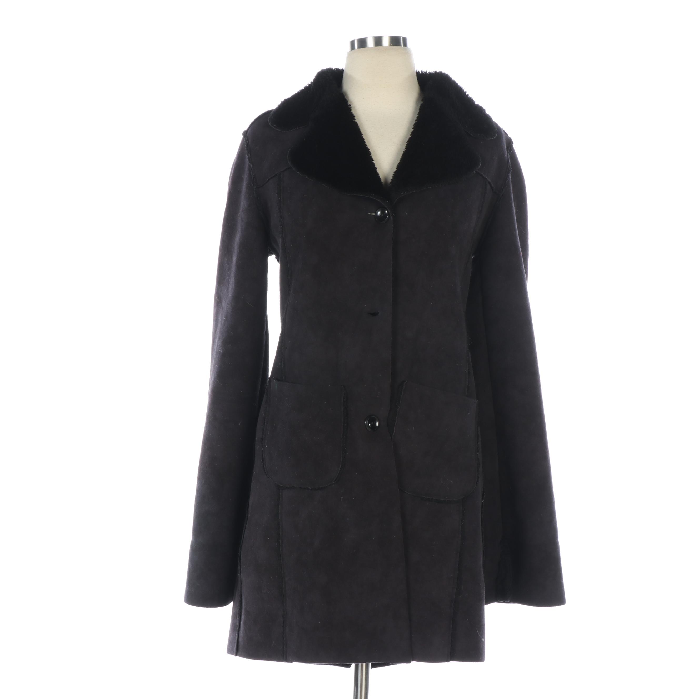 Phard Jeans and Eva Tralala Paris Black Microfiber and Wool Button-Front Coats