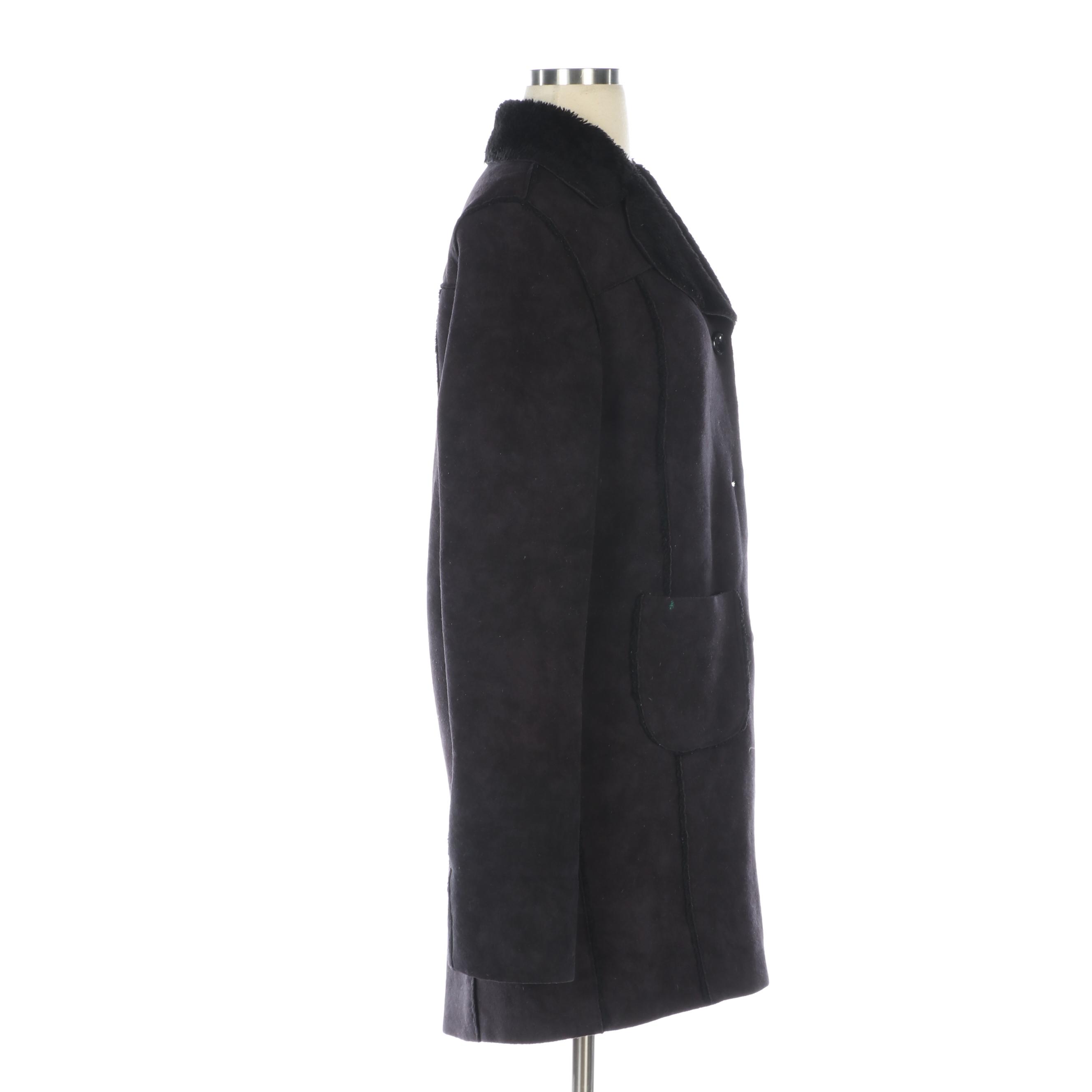 Phard Jeans and Eva Tralala Paris Black Microfiber and Wool Button-Front Coats