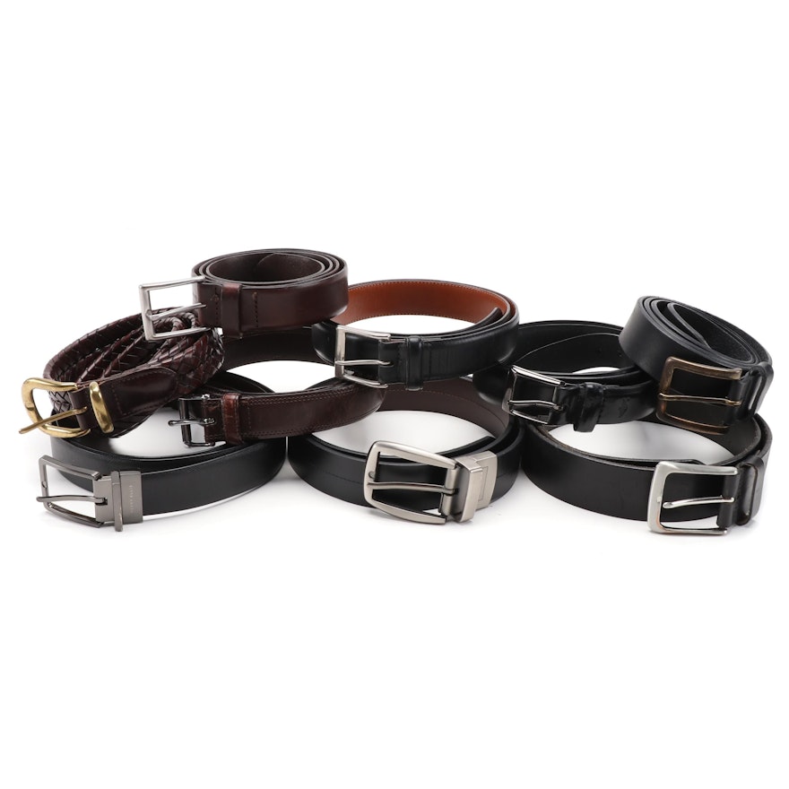 Men's Perry Ellis, Eddie Bauer, Coach, Fossil, Dockers and More Leather Belts