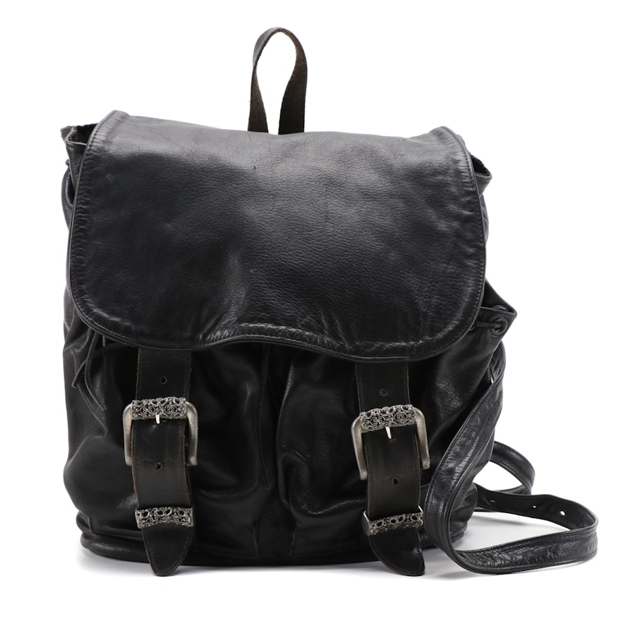 Jill Stuart New York Black Leather Backpack Purse