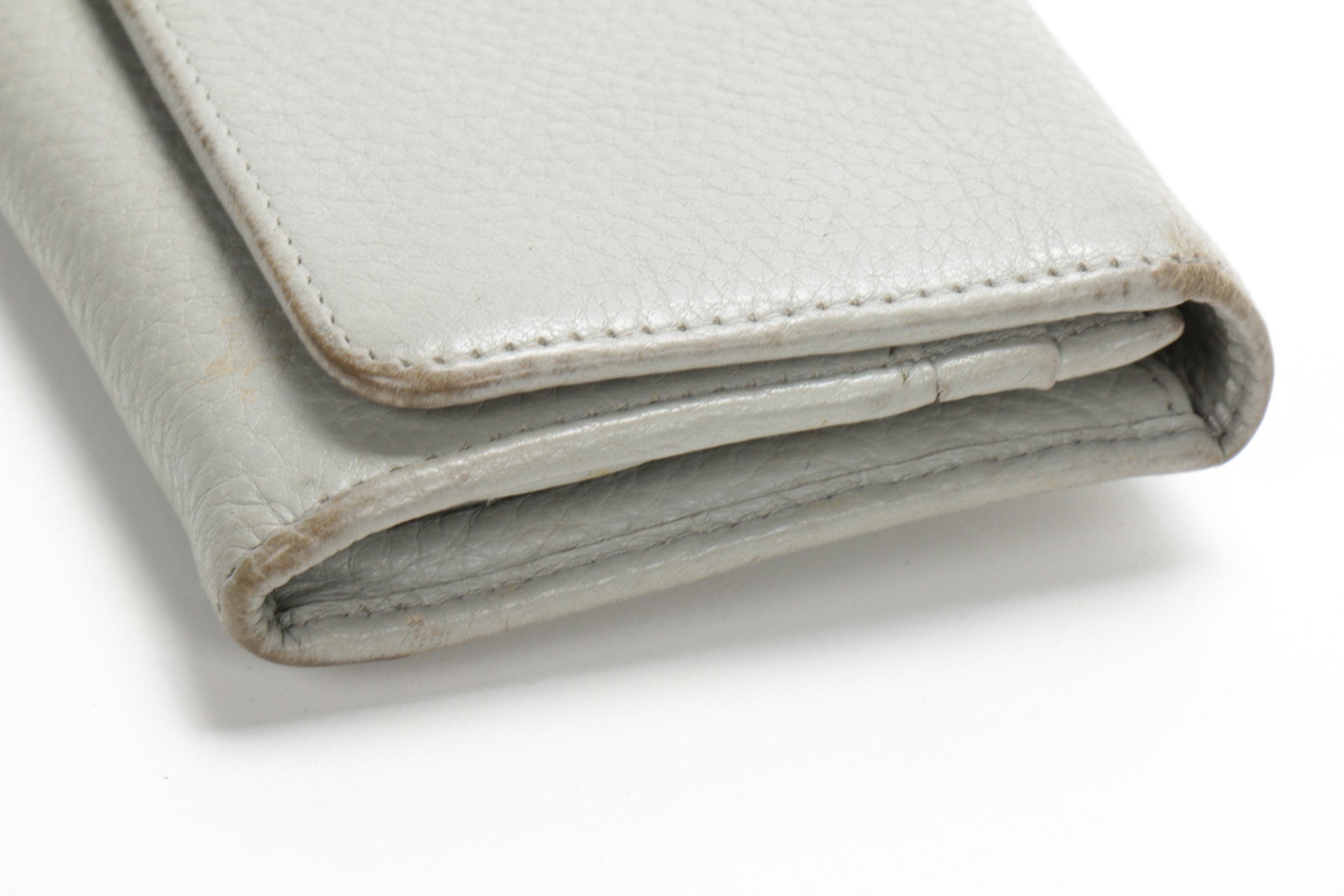 Prada Grey Pebbled Leather Long Wallet