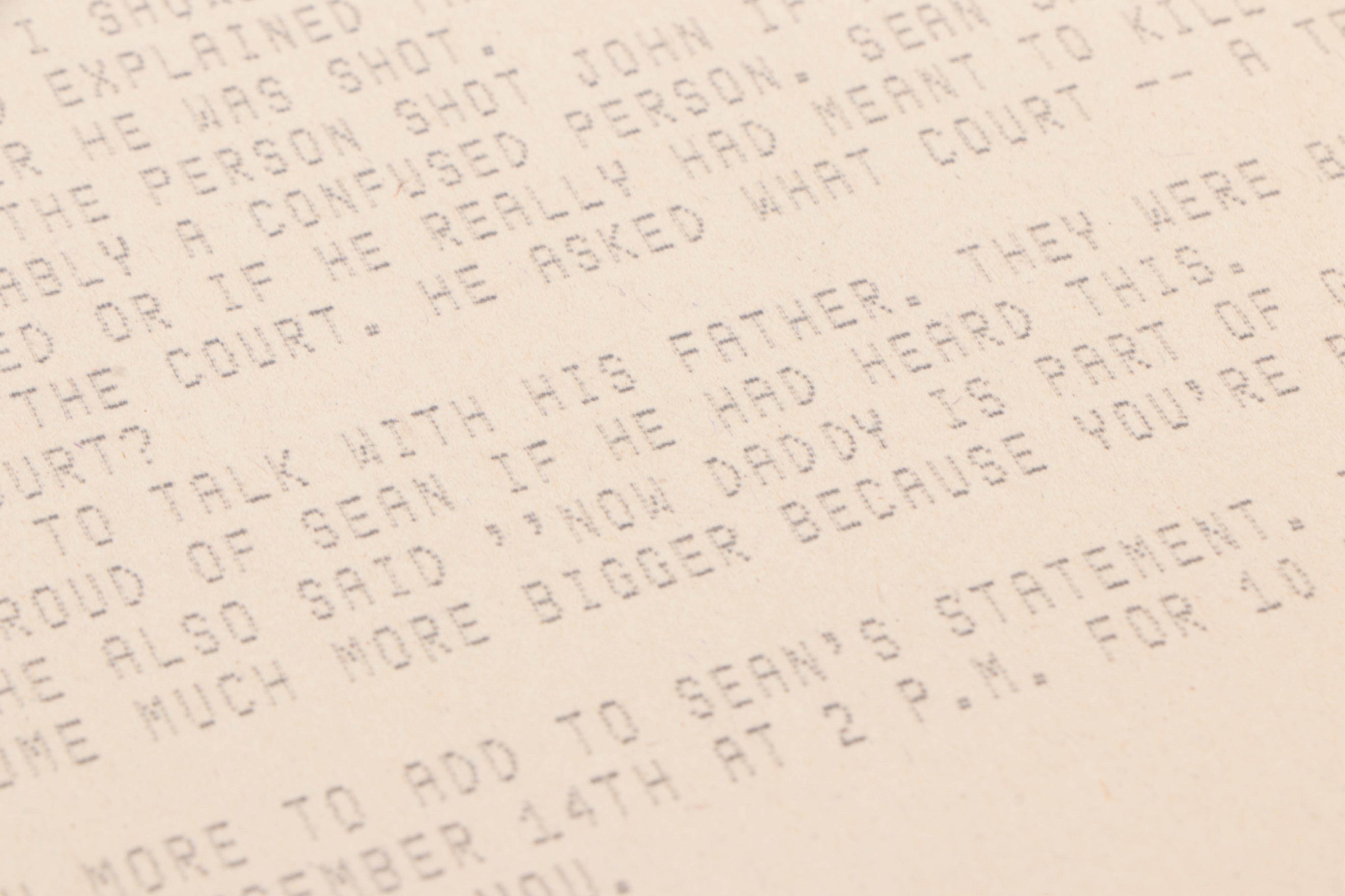Yoko Ono Teletype to the Associated Press on John Lennon's Death