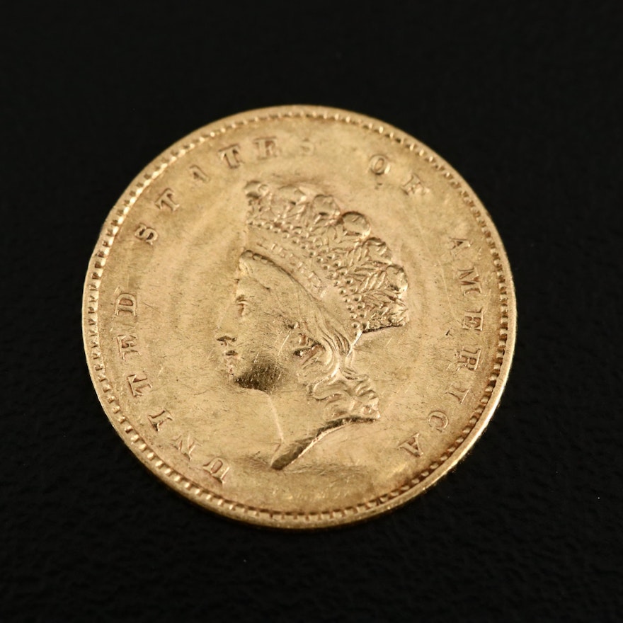 1855 Type II Indian Princess Head $1 Gold Coin