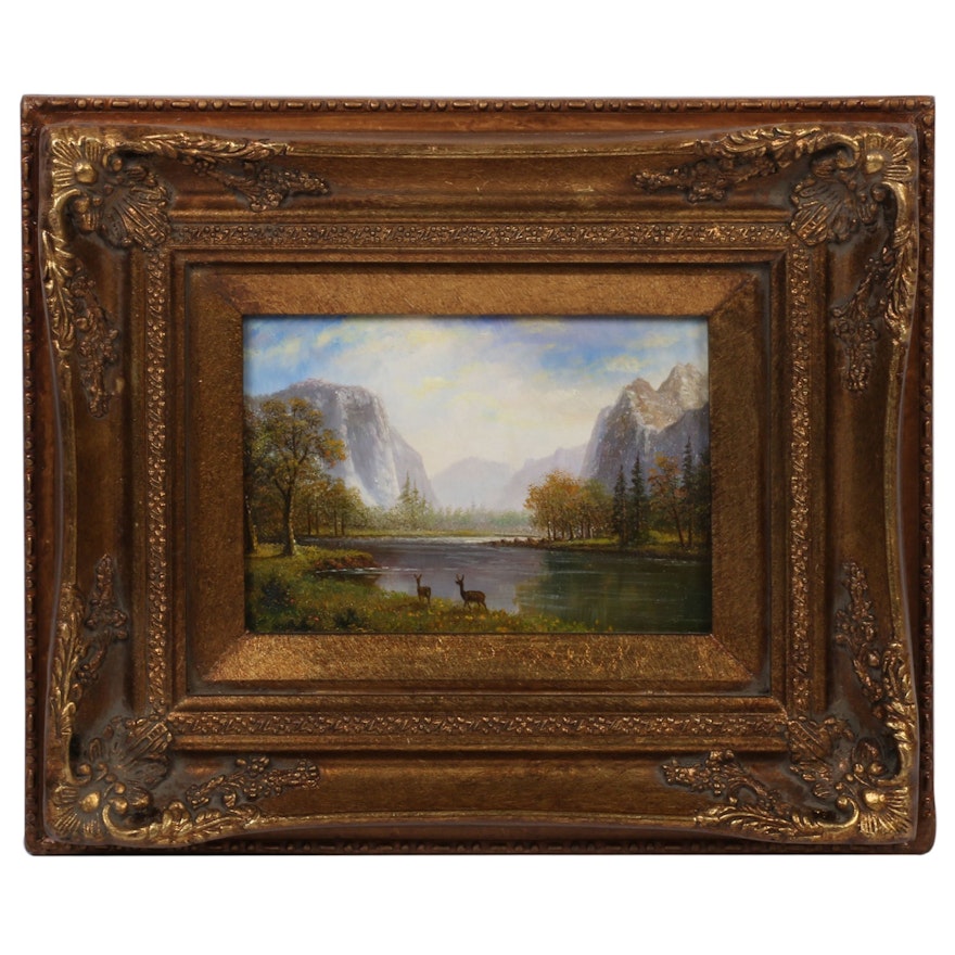 Acrylic Painting after Albert Bierstadt "Yosemite Valley"