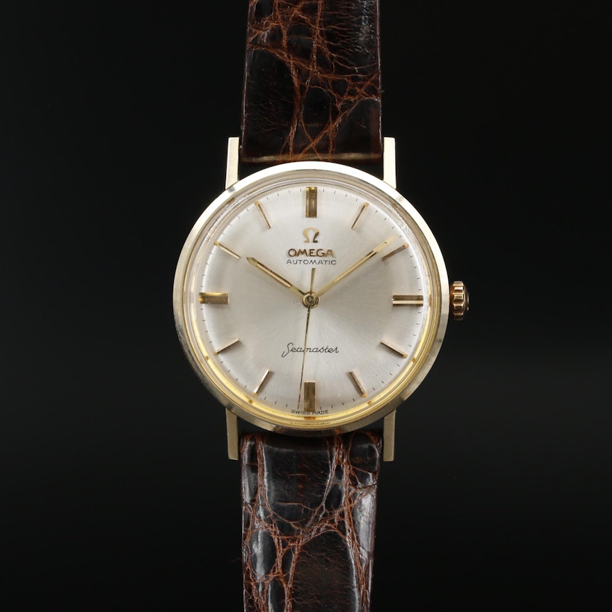 Omega Seamaster 14K Gold Automatic Wristwatch, Circa 1962