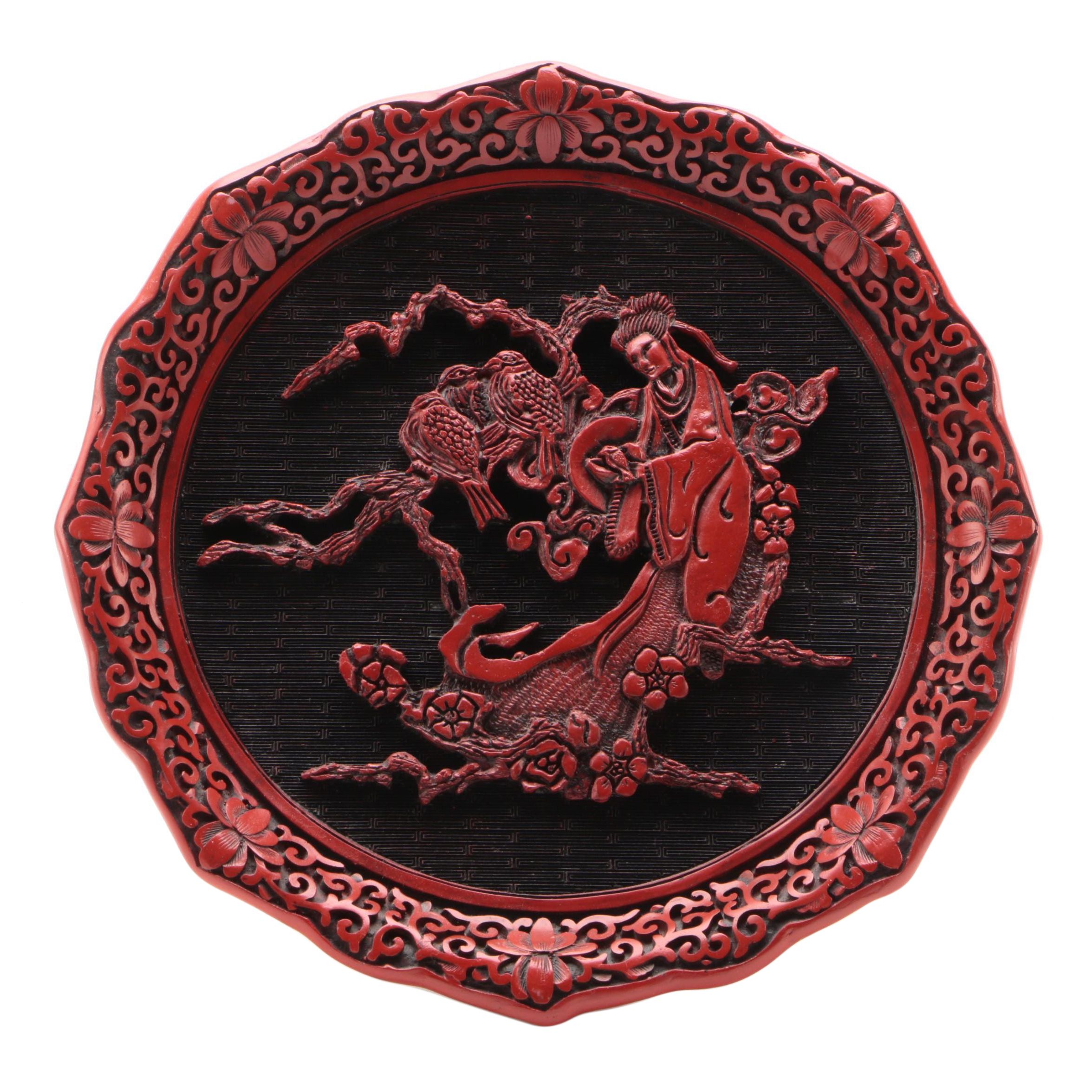 Museum of Oriental Antiquities "The Sense of Touch" Cinnabar Style Resin Plate