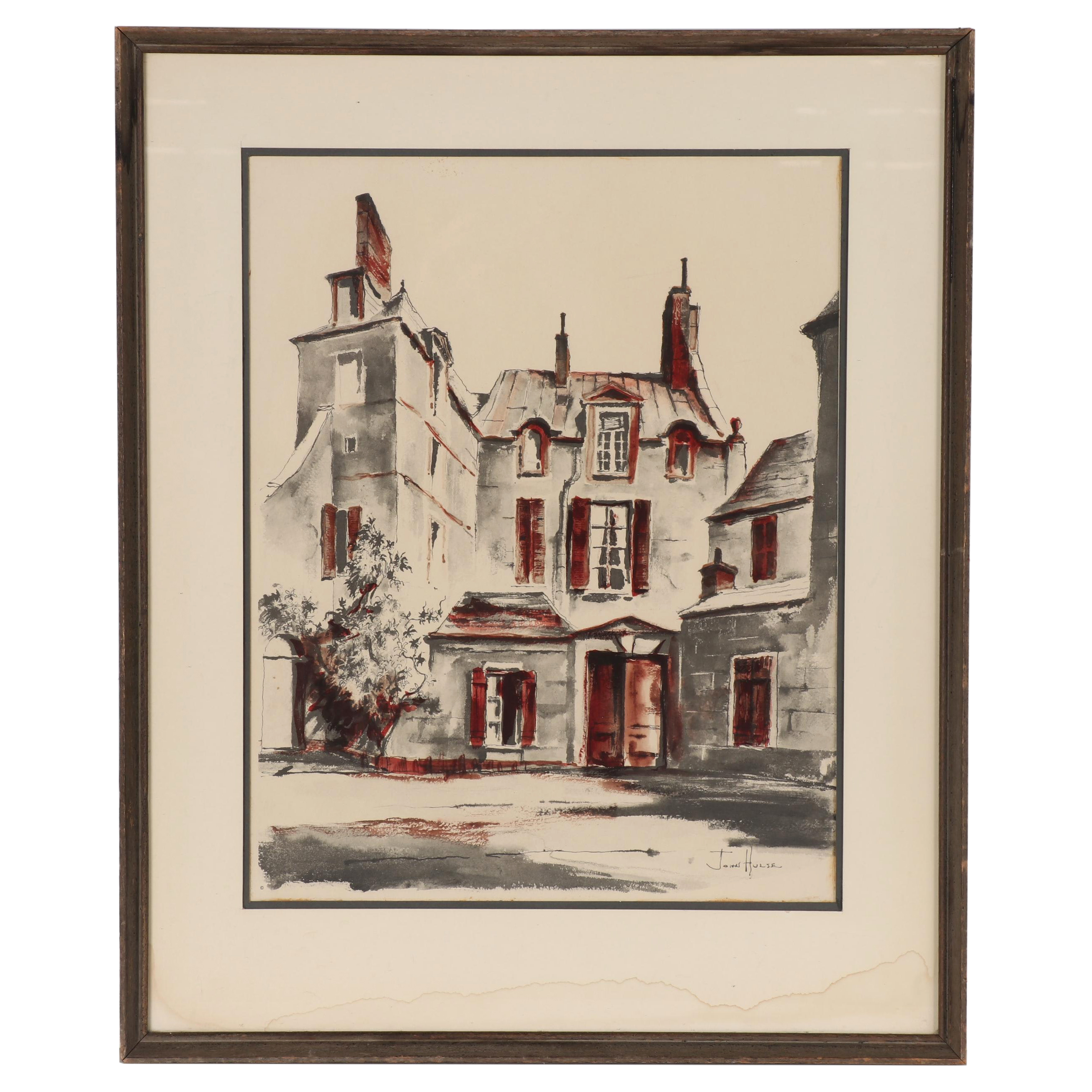 Offset Lithograph of Manor After John Hulse