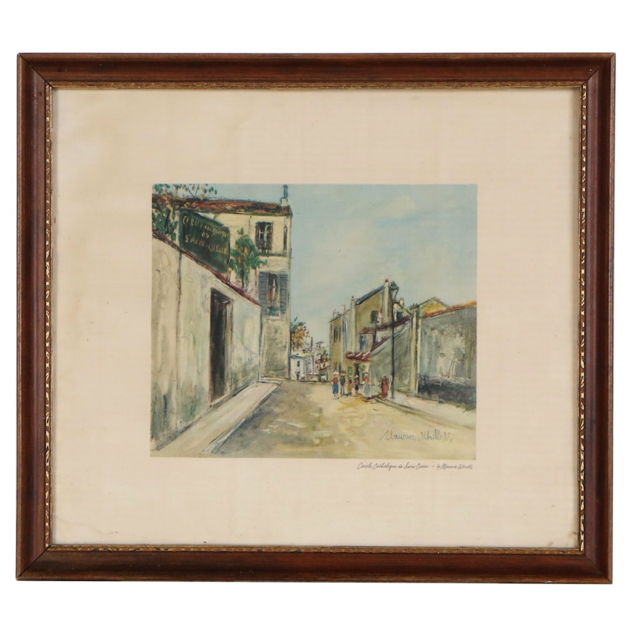 Offset Lithograph After Maurice Utrillo "Cercle Catholique du Sacre-Coeur"