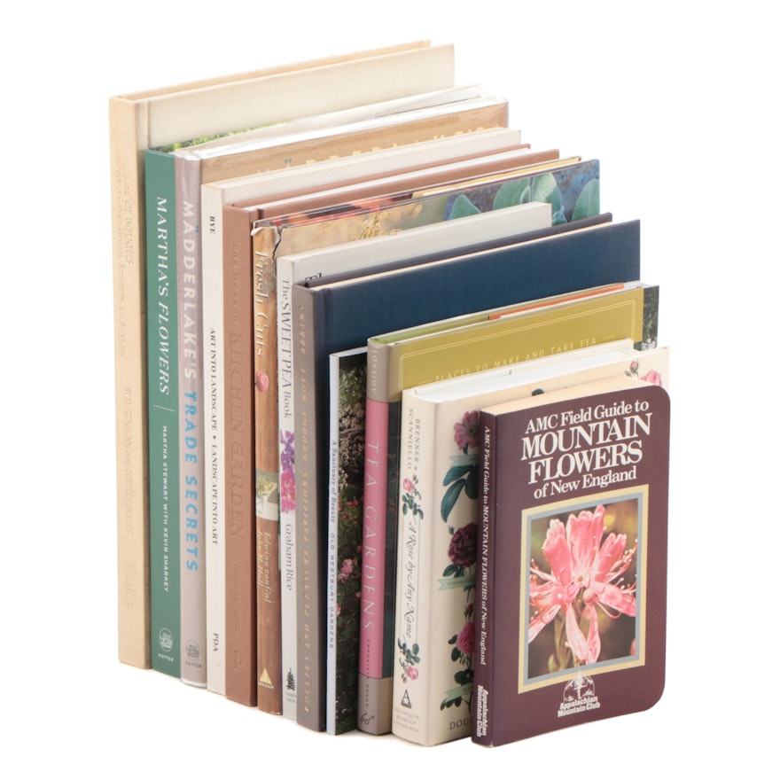 Flowers, Gardening, and Landscaping Books Including "Tea Gardens" by Ann Lovejoy