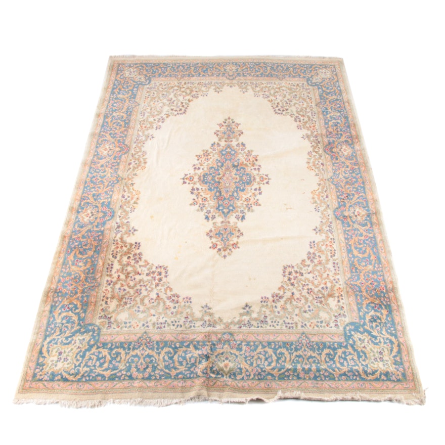 9'8 x 15'1 Hand-Knotted Persian Kerman Wool Rug