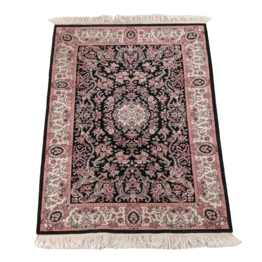 4'0 x 6'8 Hand-Knotted Chinese Floral Wool Rug