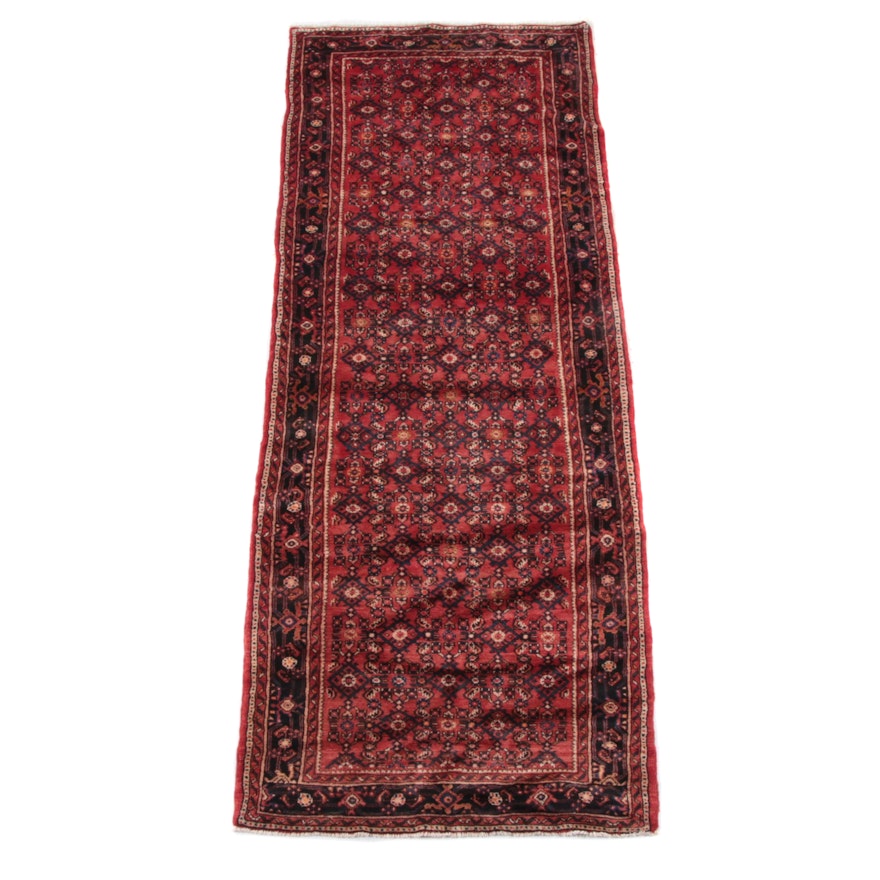 3'10 x 10'3 Hand-Knotted Persian Hamadan Wool Long Rug