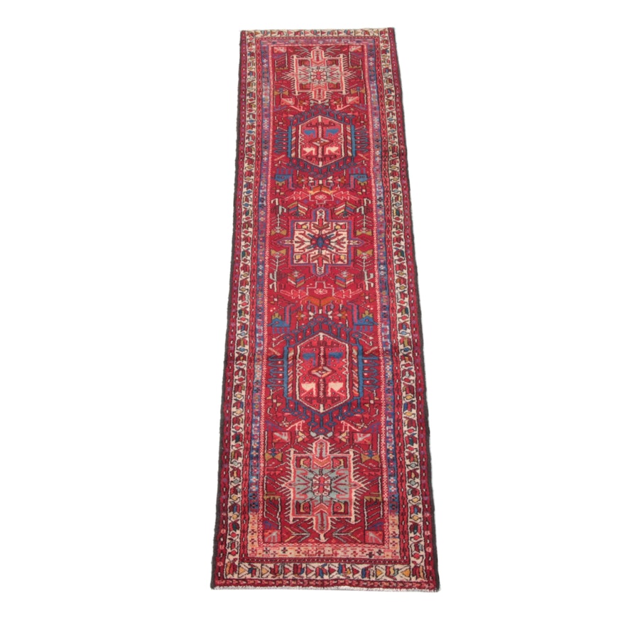 2'9 x 10'0 Hand-Knotted Persian Karaja Wool Carpet Runner