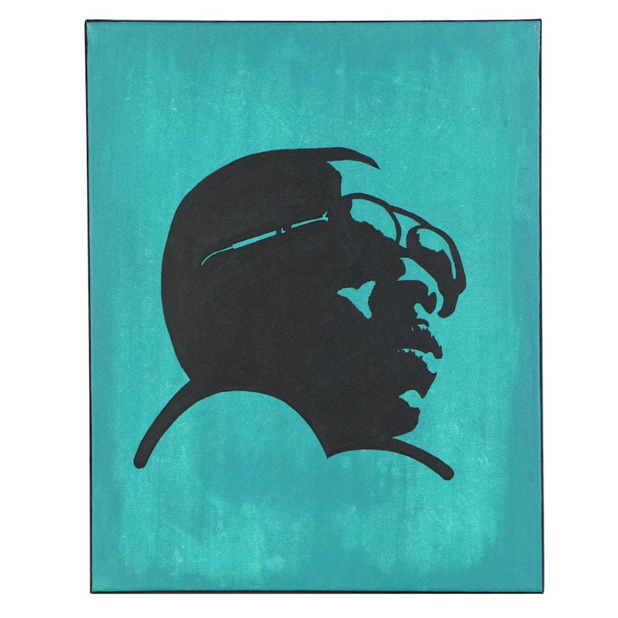 Stencil Portrait Acrylic Painting of Jay Z, 2014