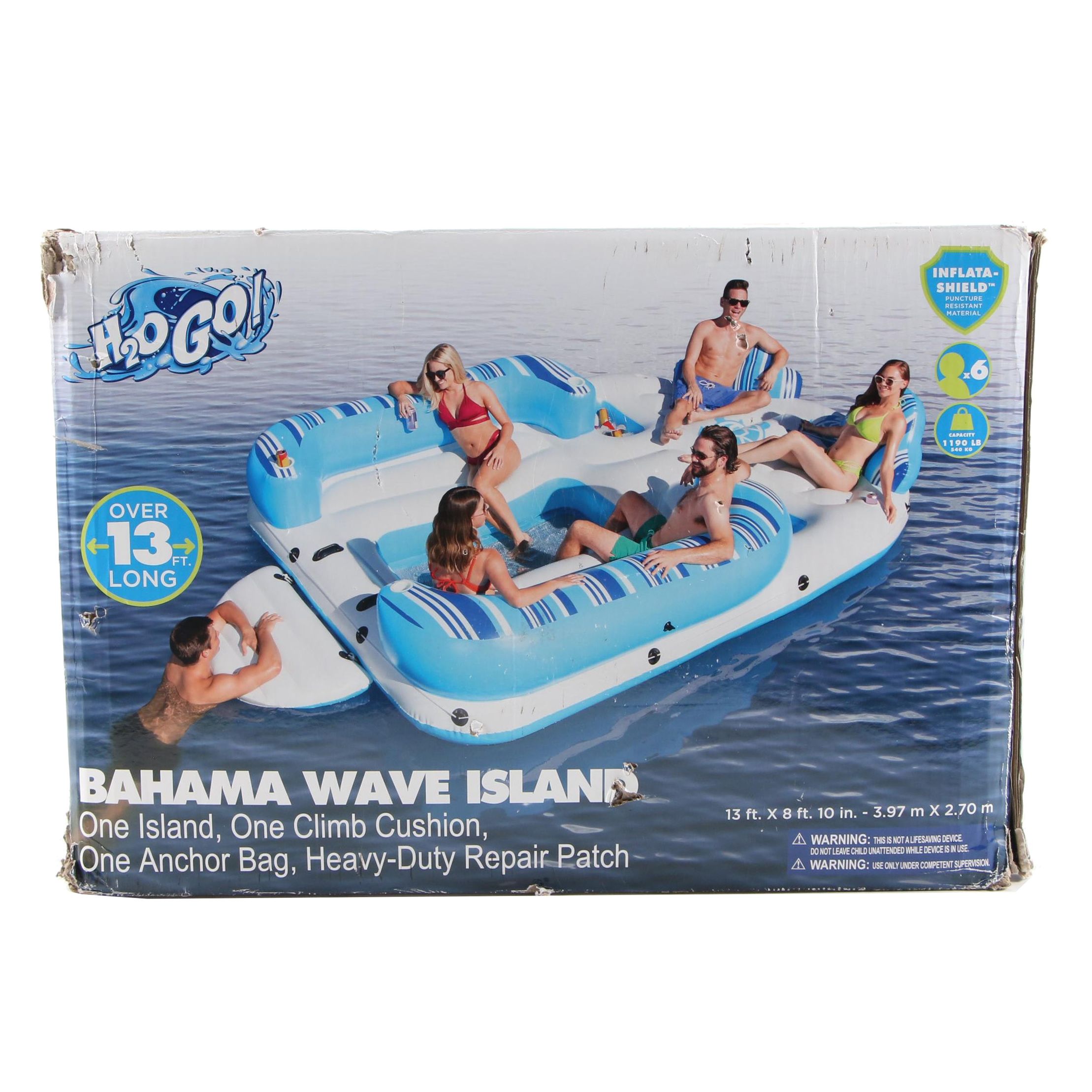 H2O Go! "Bahama Wave Island" Inflatable Pool Float in Original Packaging