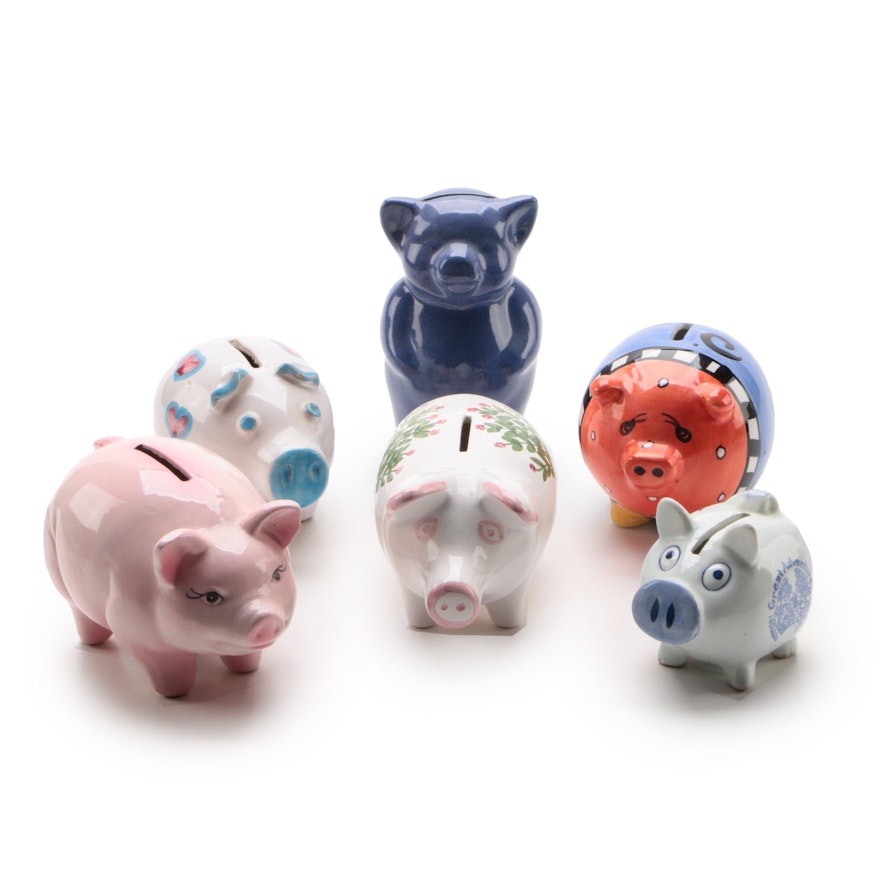 Ceramic Piggy Banks and Bear Coin Banks