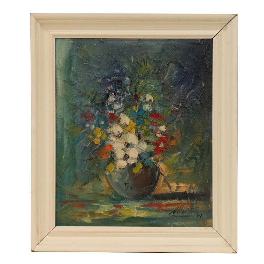 Impressionist Impasto Still Life Oil Painting, 1943