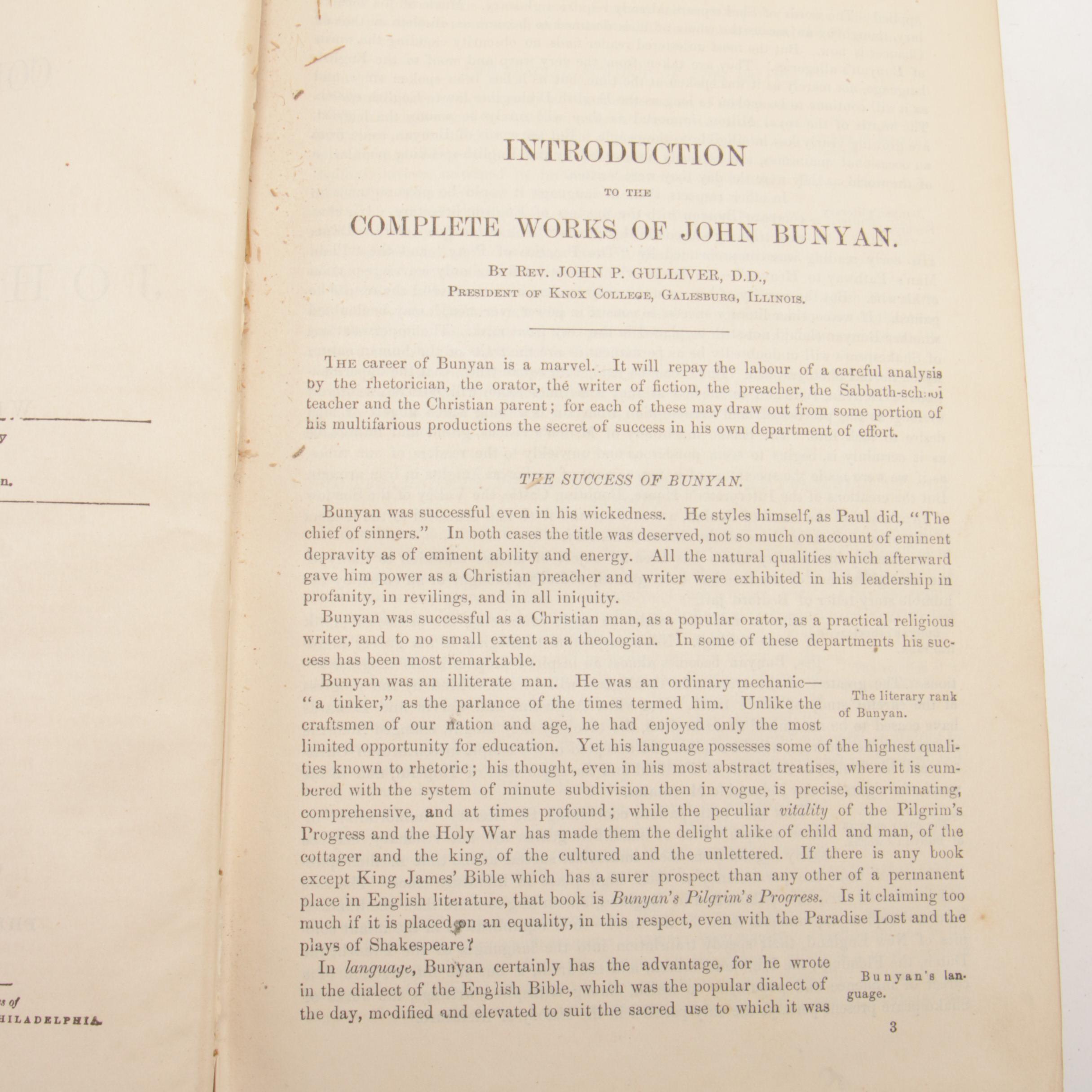 1876 Illustrated Edition "The Complete Works of John Bunyan"