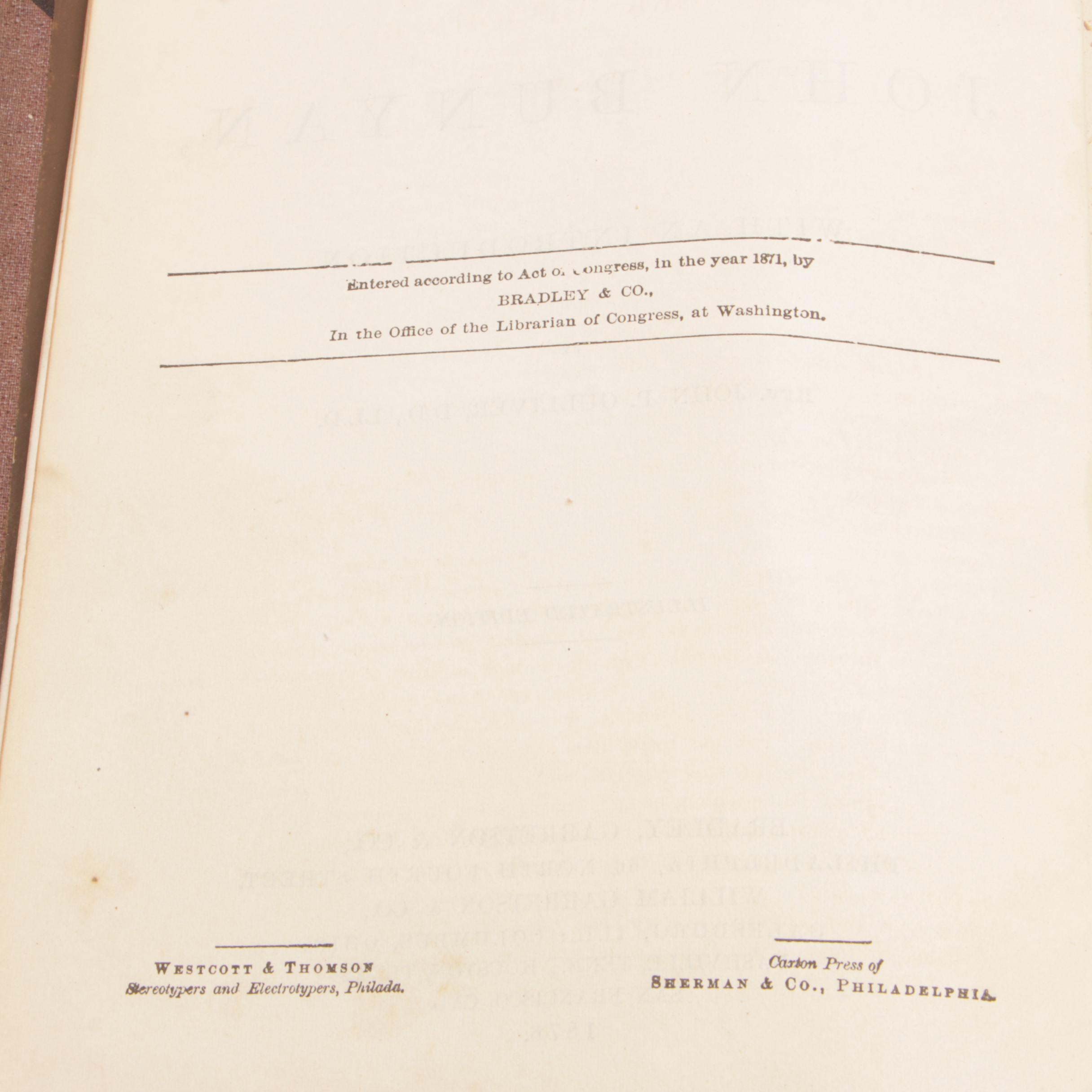 1876 Illustrated Edition "The Complete Works of John Bunyan"