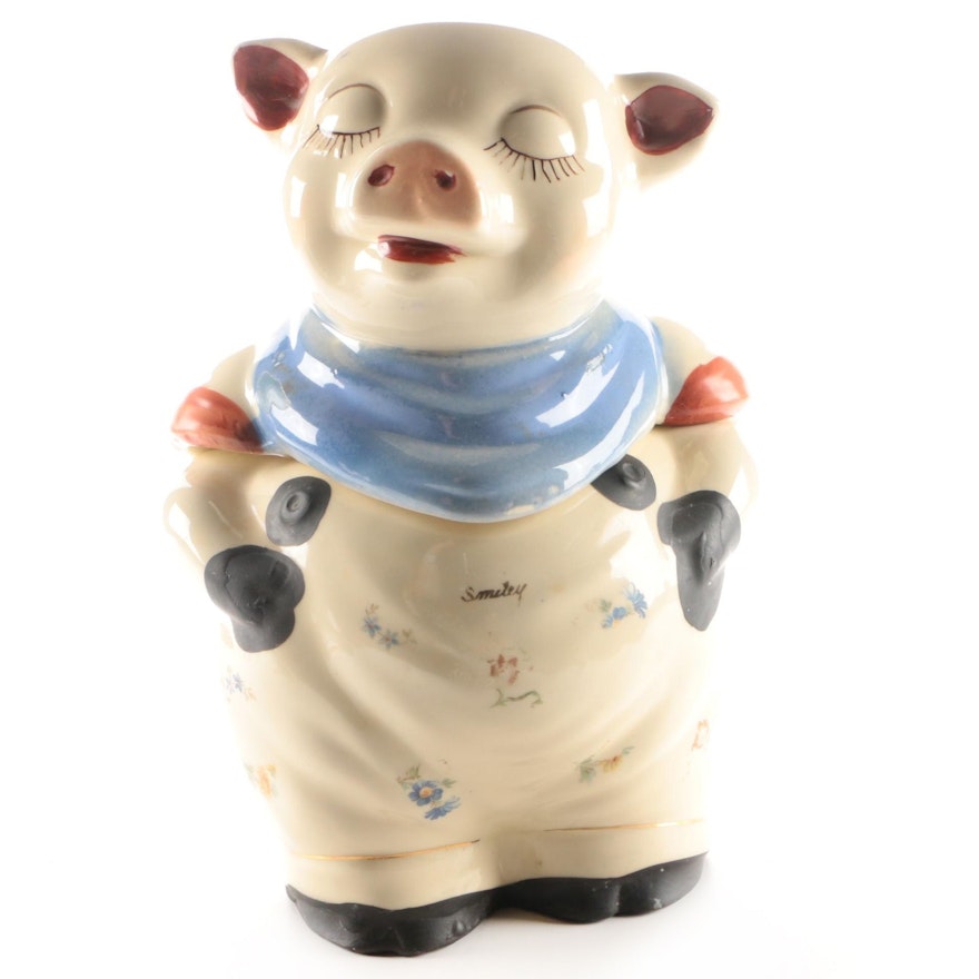 Shawnee Pottery Co. "Smiley Pig" Ceramic Cookie Jar, 1940s