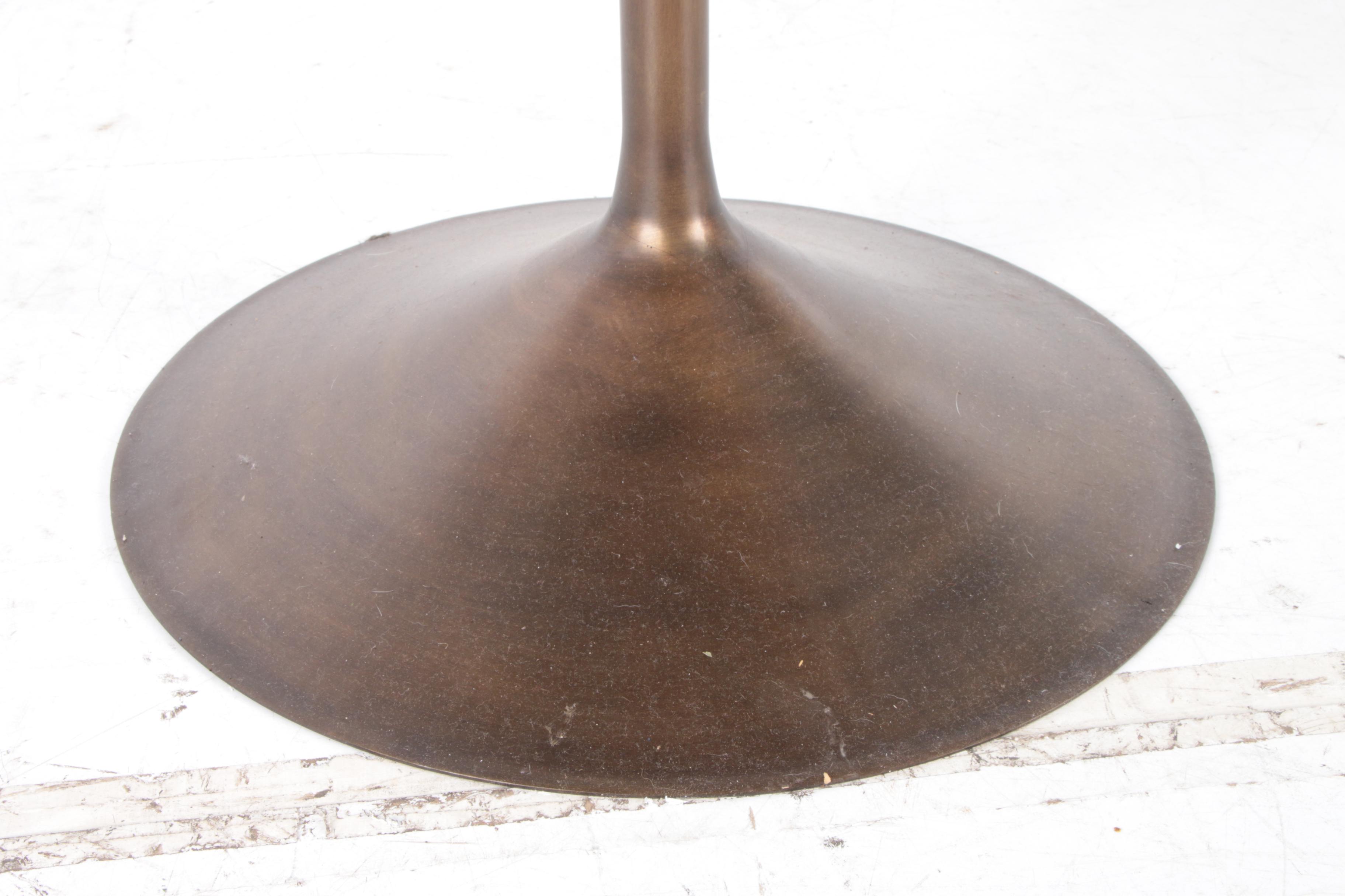 Restoration Hardware "Tulip"  Carrara Marble Top Table with Aged Bronze Base