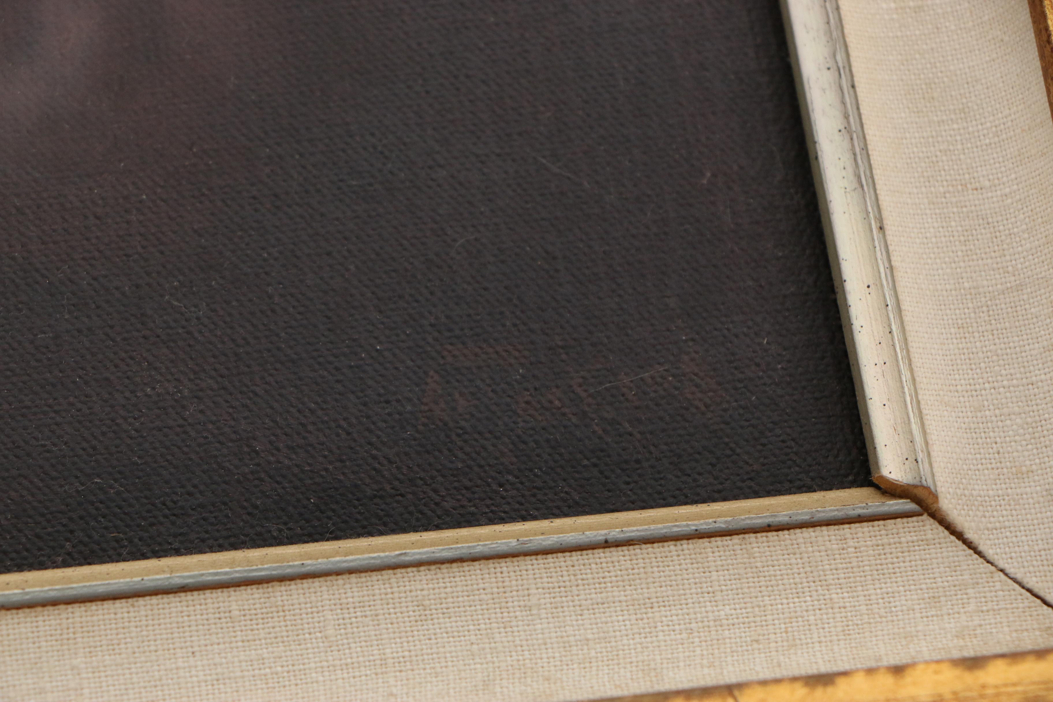 Al Jackson Still Life Oil Painting of Flowers and Peaches, Late 20th Century