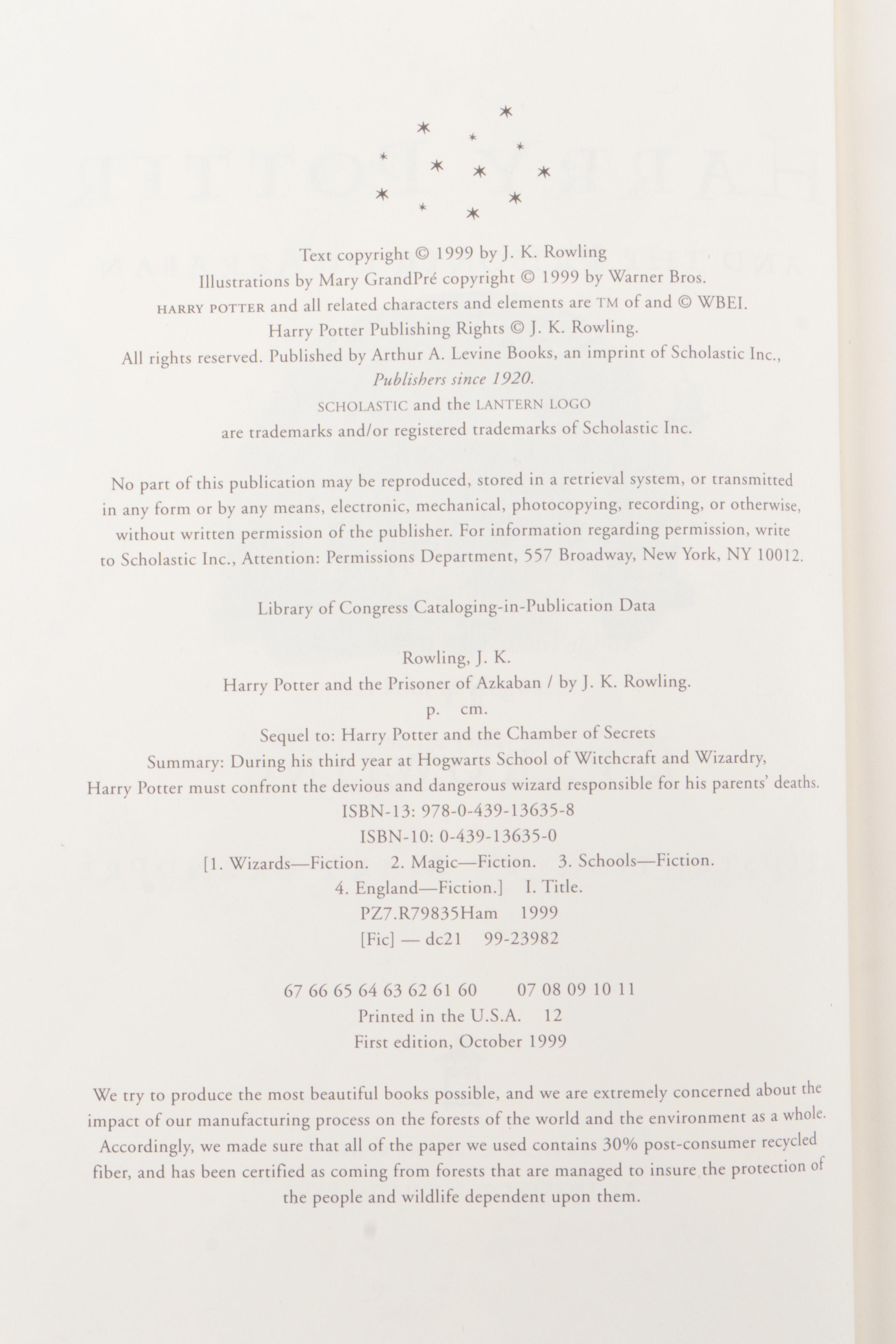 First American Edition "Harry Potter" Complete Set by J. K. Rowling